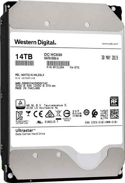 WD Ultrastar DC HC530 14TB WUH721414ALE6L1 3,5 Zoll HDD SATA3 interne HDD-Festplatte