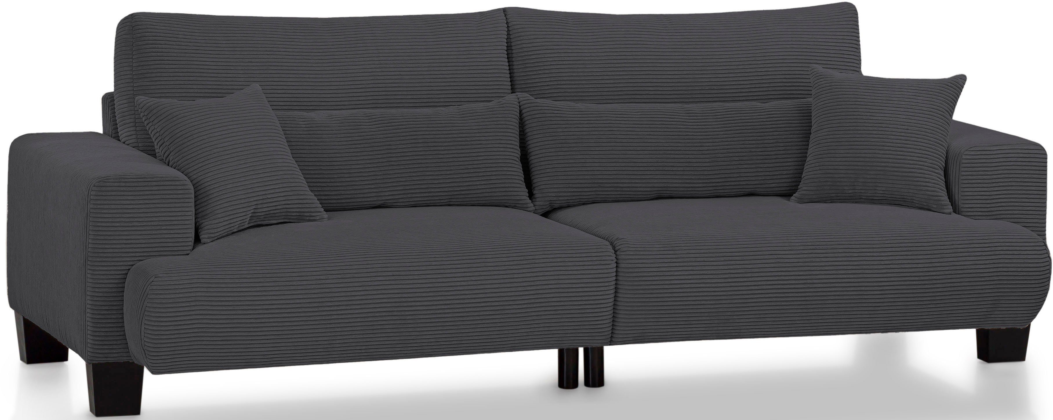 exxpo - sofa fashion Big-Sofa stellbar und inklusive antrazith frei Big loser Raum Rücken- Ayo, im Zierkissen