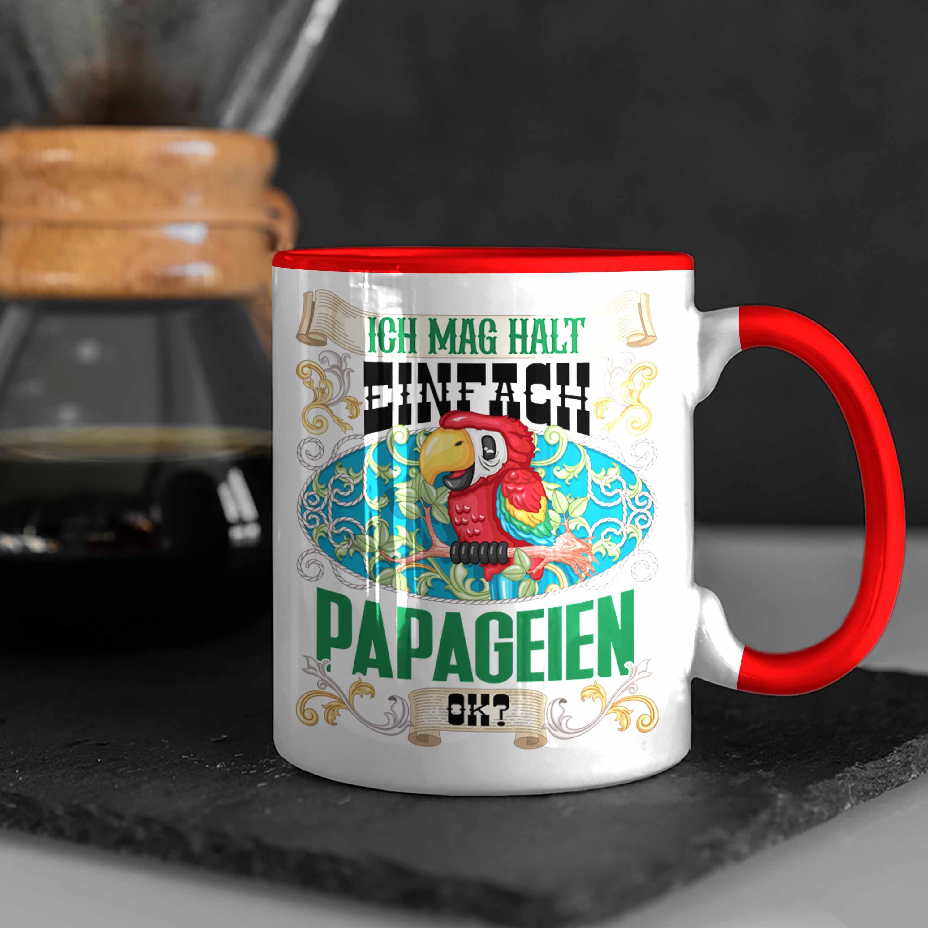 Einfach für Halt Trendation L Papageien Papageien Geschenkidee Tasse Mag Rot Ich Tasse Ok?