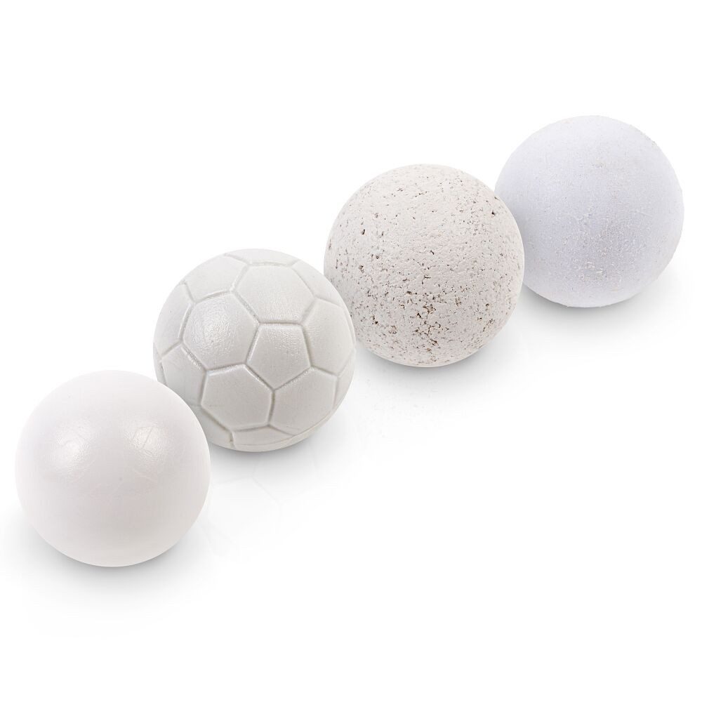 Sportime Kickertisch Kickerbälle-Set Test, 4er Set Kickerbälle aus unterschiedlichen Materialien