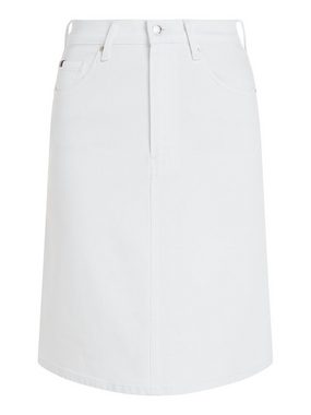 Tommy Hilfiger Jeansrock DNM A-LINE SKIRT HW WHITE Webrock mit Logostickerei