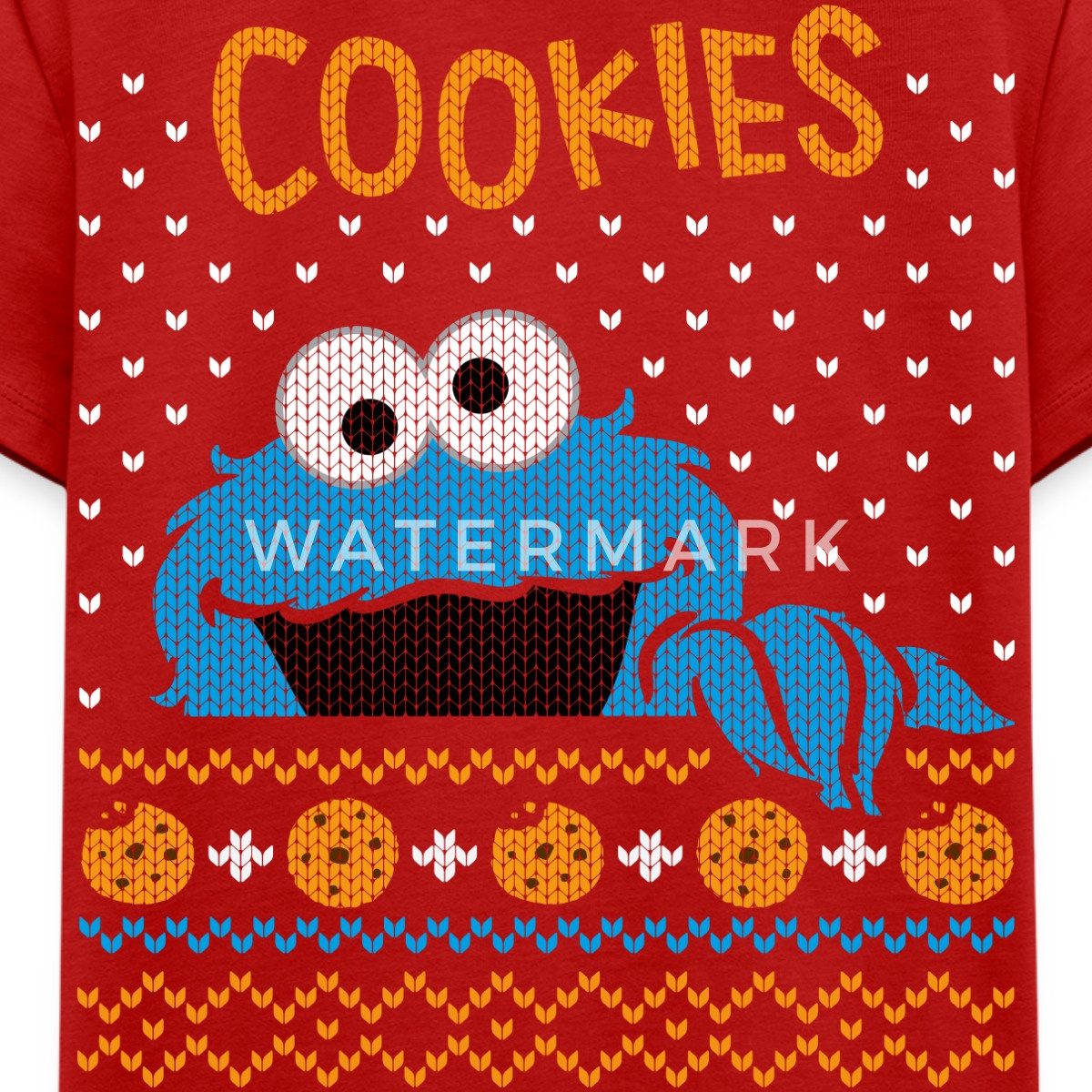 Spreadshirt T-Shirt Sesamstraße Krümelmonster Ugly Xmas Kinder Premium T-Shirt (1-tlg)