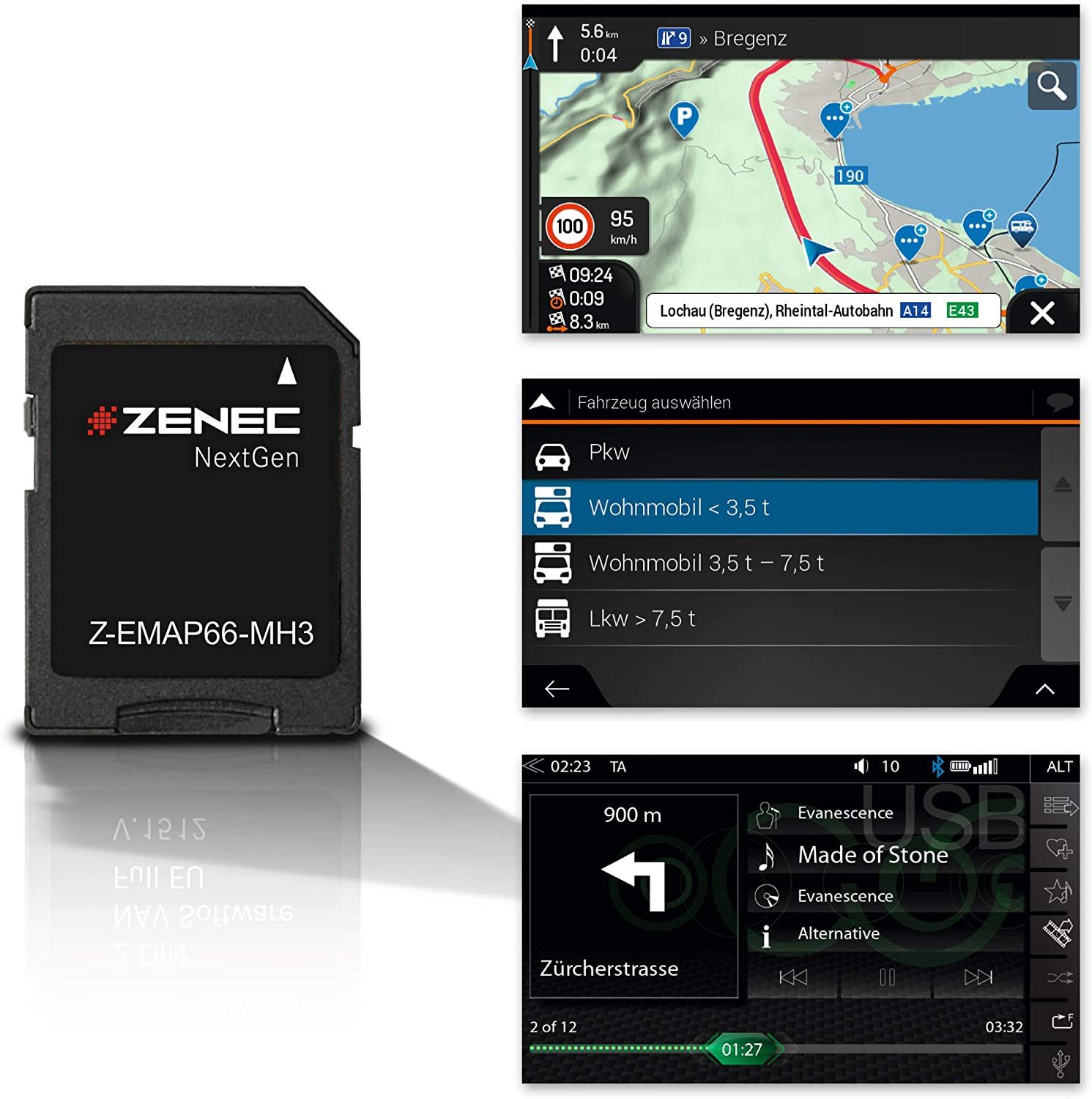 Zenec Zenec Z-EMAP66-MH7, Z-xxx66 Prime SD-Karte LT7 EU-MotorHome Karte Autoradio