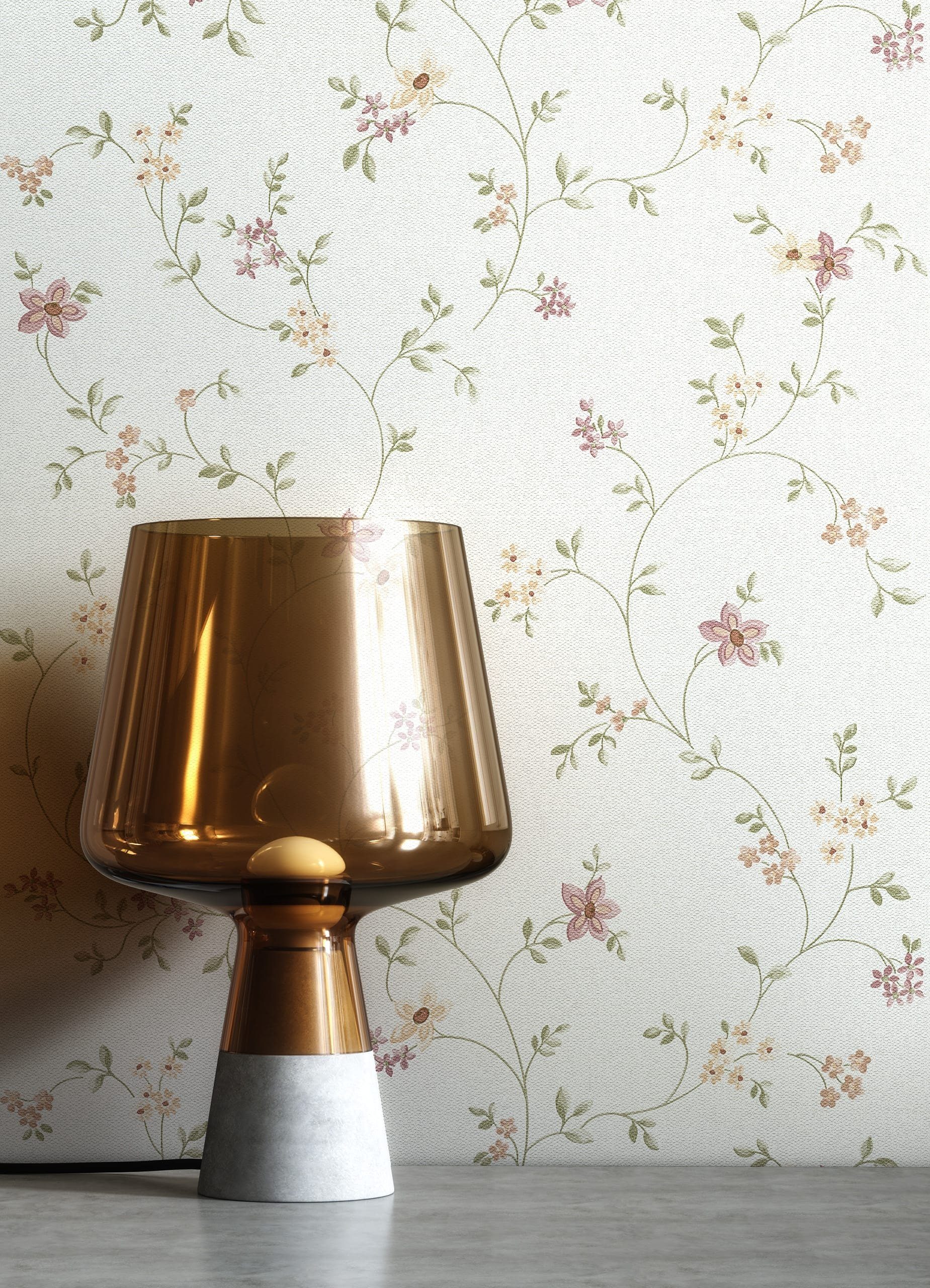 Newroom Vliestapete, Orange Tapete Floral Blumen günstig online kaufen