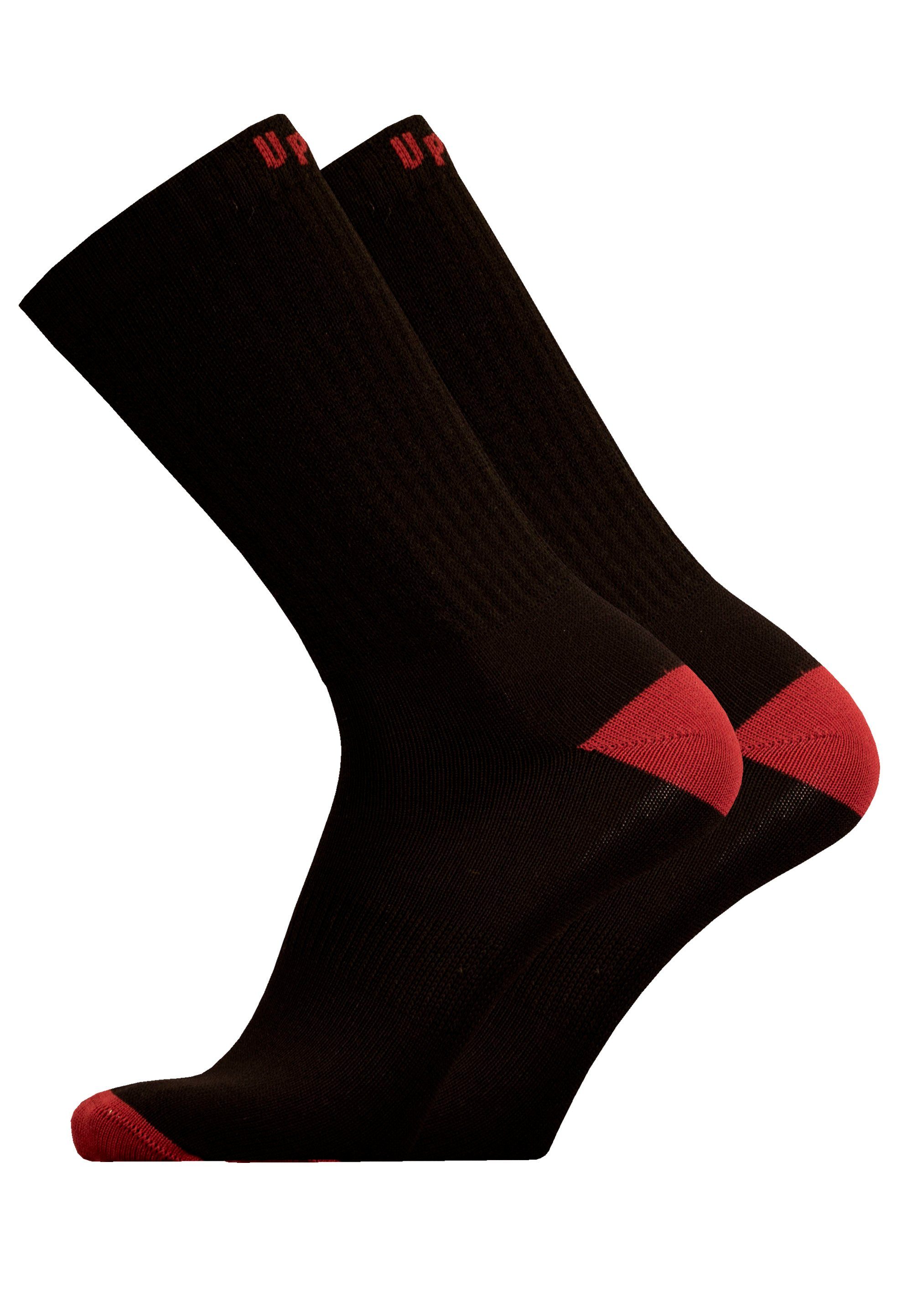 UphillSport Socken POSIO (2-Paar) mit atmungsaktiver Funktion schwarz-rot