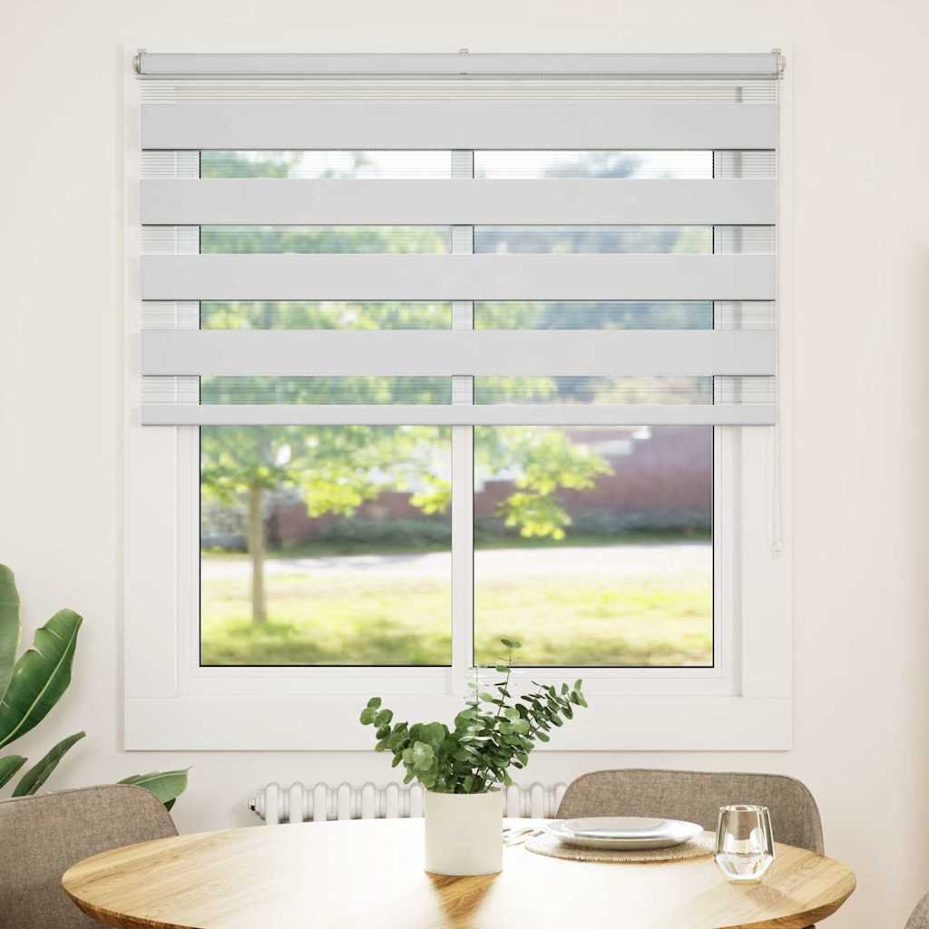 vidaXL Gardine 125 x 150 cm Zebrarollo Weiß 125x150 cm Stoffbreite 120,9 cm Polyester