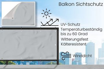 MuchoWow Balkonsichtschutz Interieur - Grau - Hell (1-St) Balkonbanner, Sichtschutz für den Balkon, Robustes und wetterfest