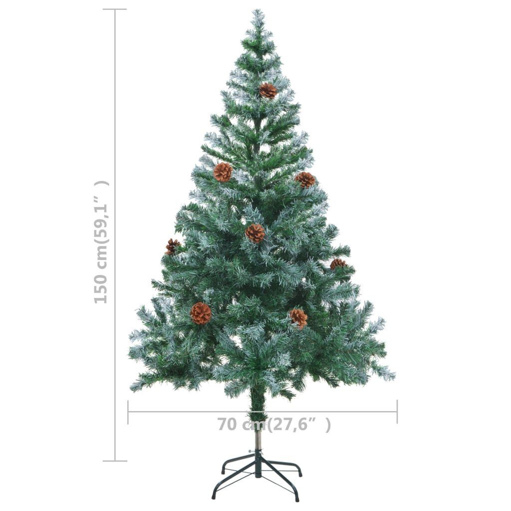 furnicato Künstlicher Weihnachtsbaum mit Tannenzapfen gefrostet cm 150