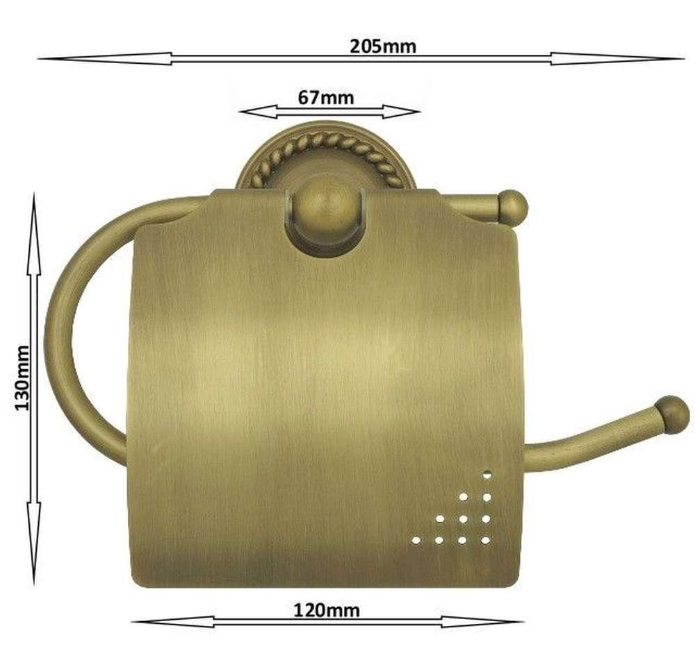 dirks-traumbad Toilettenpapierhalter WC Rollenhalter Toilettenrollenhalter Klopapierhalter Messing Antik (Vintage, Retro, Antik, Landhaus)