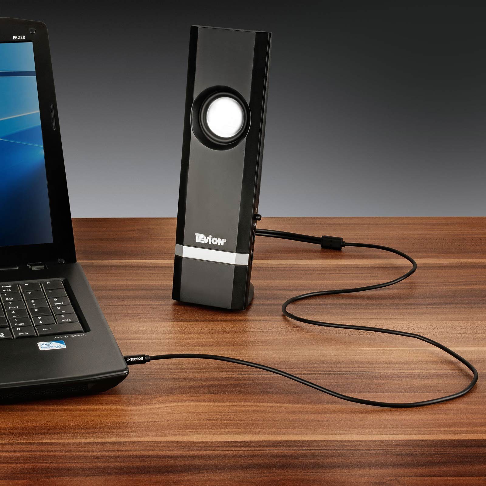 SEBSON Audio Kabel 1m - Klinke 3,5mm auf 2 Cinch Stecker - RCA zu Jack Optisches-Kabel, (100 cm)