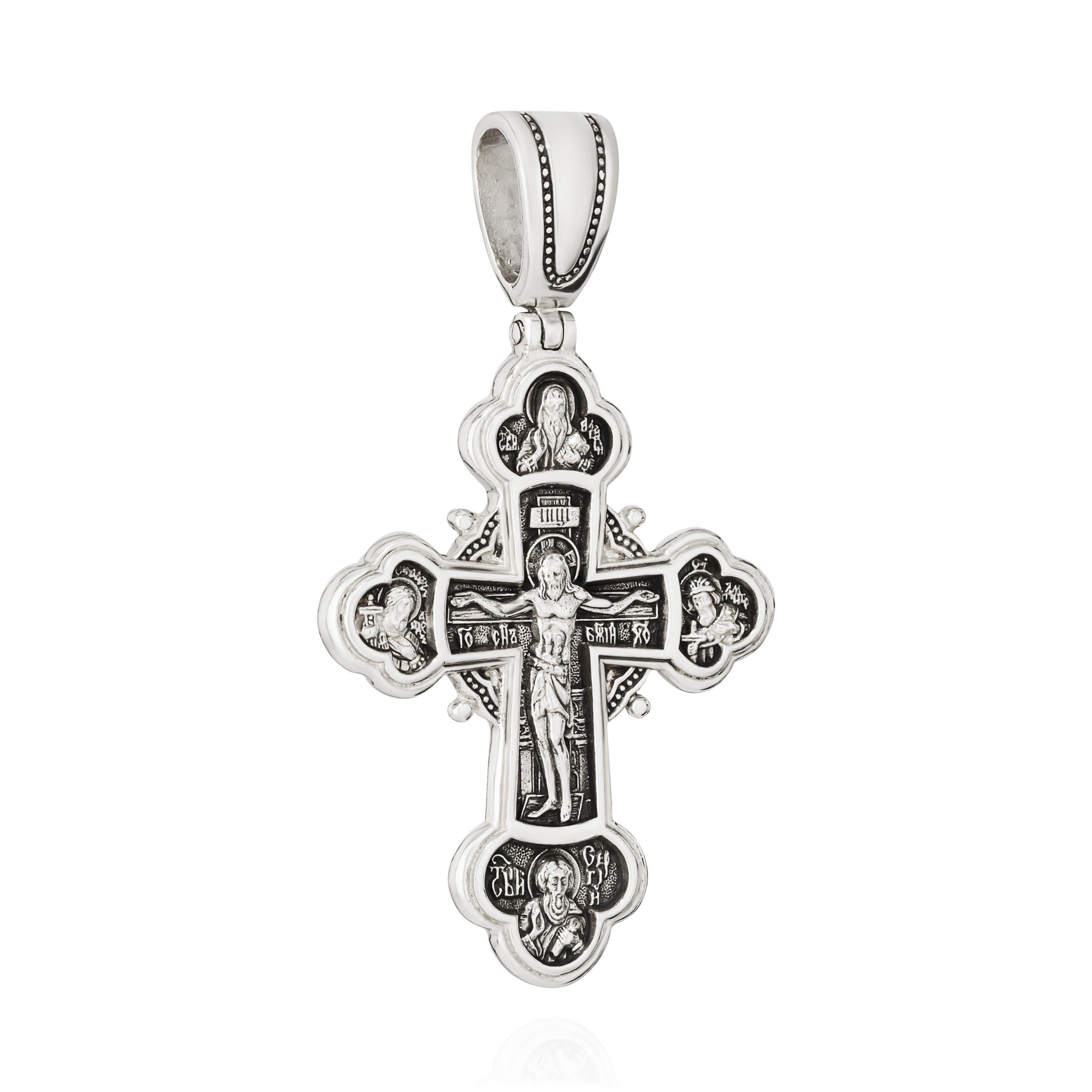 Kettenanhänger Kreuzanhänger 5 fache Heiligendarstellung 925 Silber 41mm x 30,6mm Anh