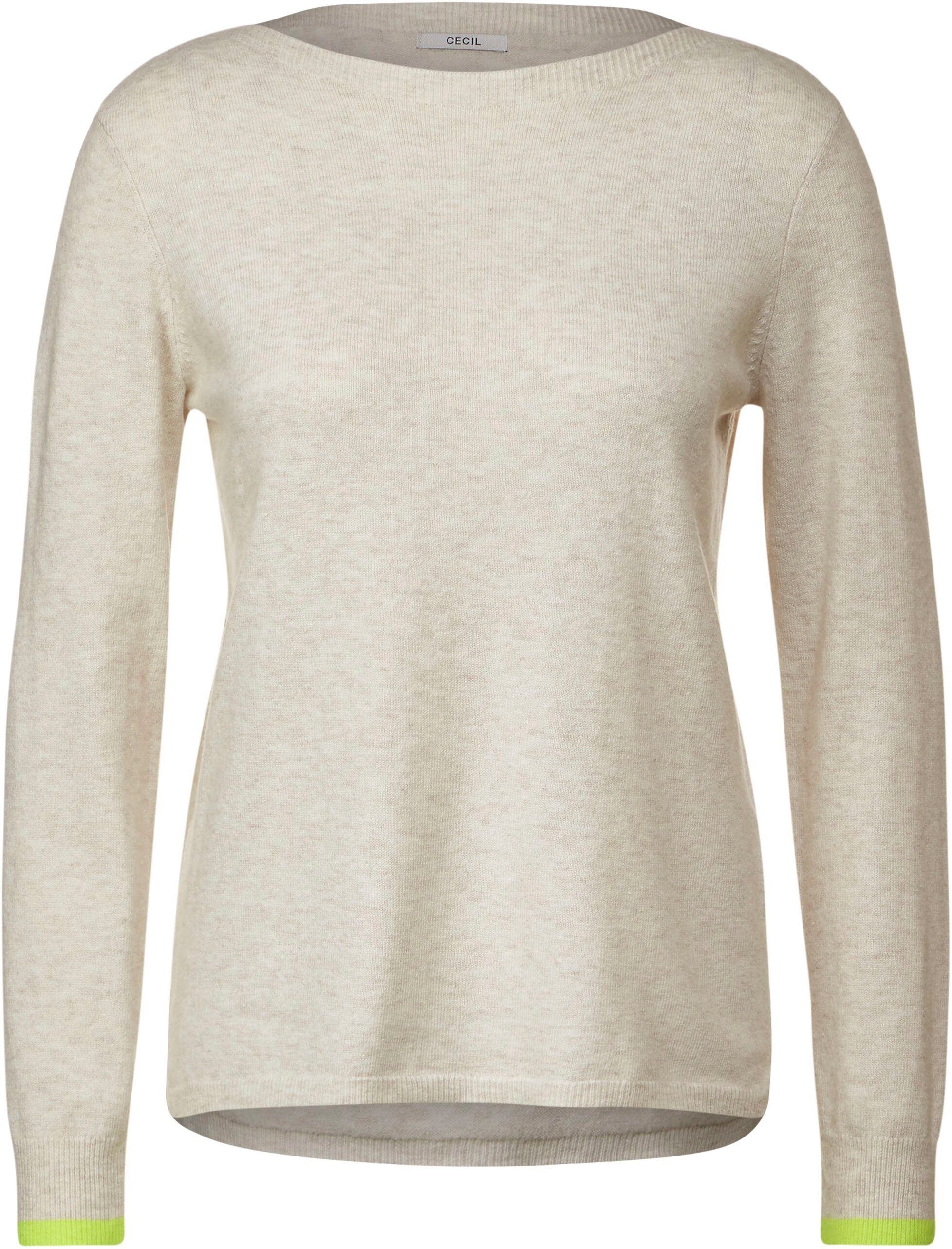 soya Cecil mit Seitenschlitzen Strickpullover beige