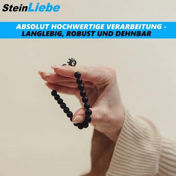 MAVURA Armband Set SteinLiebe Partner Armband Set King & Queen Anhänger, Perle Krone Marmor Optik Stein Liebe Geschenk Valentinstag