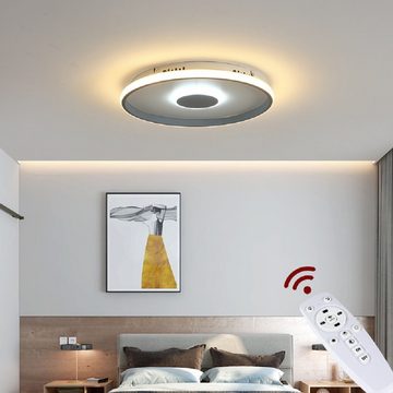 Euroton LED Deckenleuchte LED Deckenleuchte mit Fernbedienung Lichtfarbe warmweiß bis kaltweiß, LED fest integriert, kaltweiß,neutralweiß bis warmweiß, 7000 k-3000 k stufenlos einstellbar