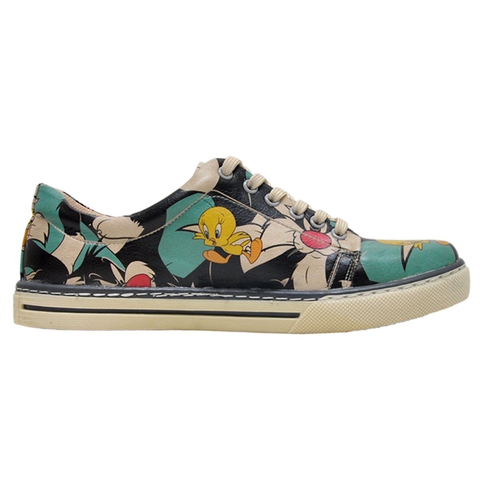 DOGO Classic Schnürsneaker Catch Me If You Can Tweety Damen Sneaker Sneaker Handgefertigt