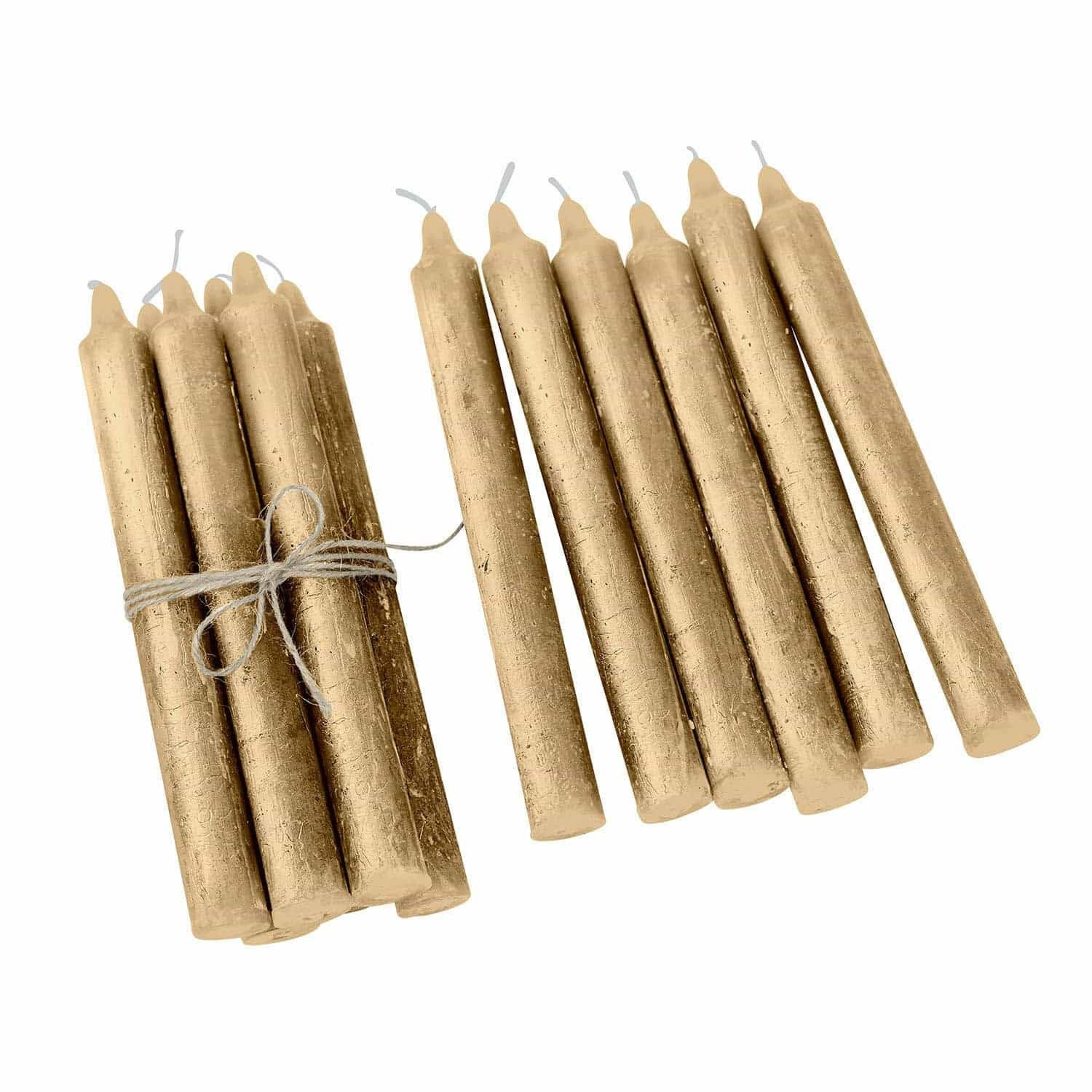 Mirabeau Stumpenkerze Kerze 12er Set Bauceau gold (12er Set, 12er Set), none