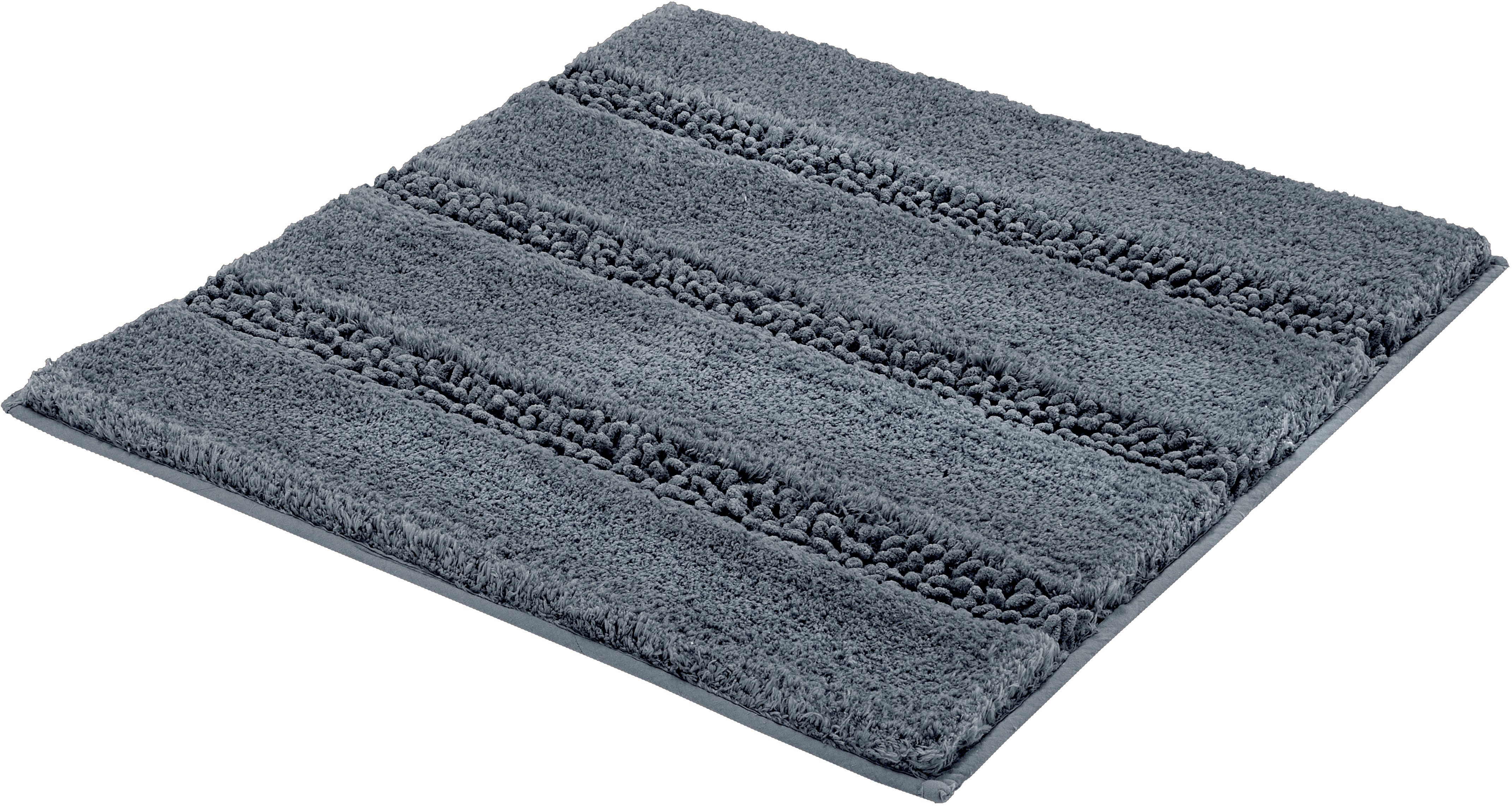 Kleine Wolke Badematte Monrovia, Badvorleger, Badezimmer Teppich, Höhe 23 mm, rutschhemmend beschichtet, fußbodenheizungsgeeignet, Kunstfaser, quadratisch, Badteppich, Uni Farben, gestreift, aus Mikrofaser, waschbar