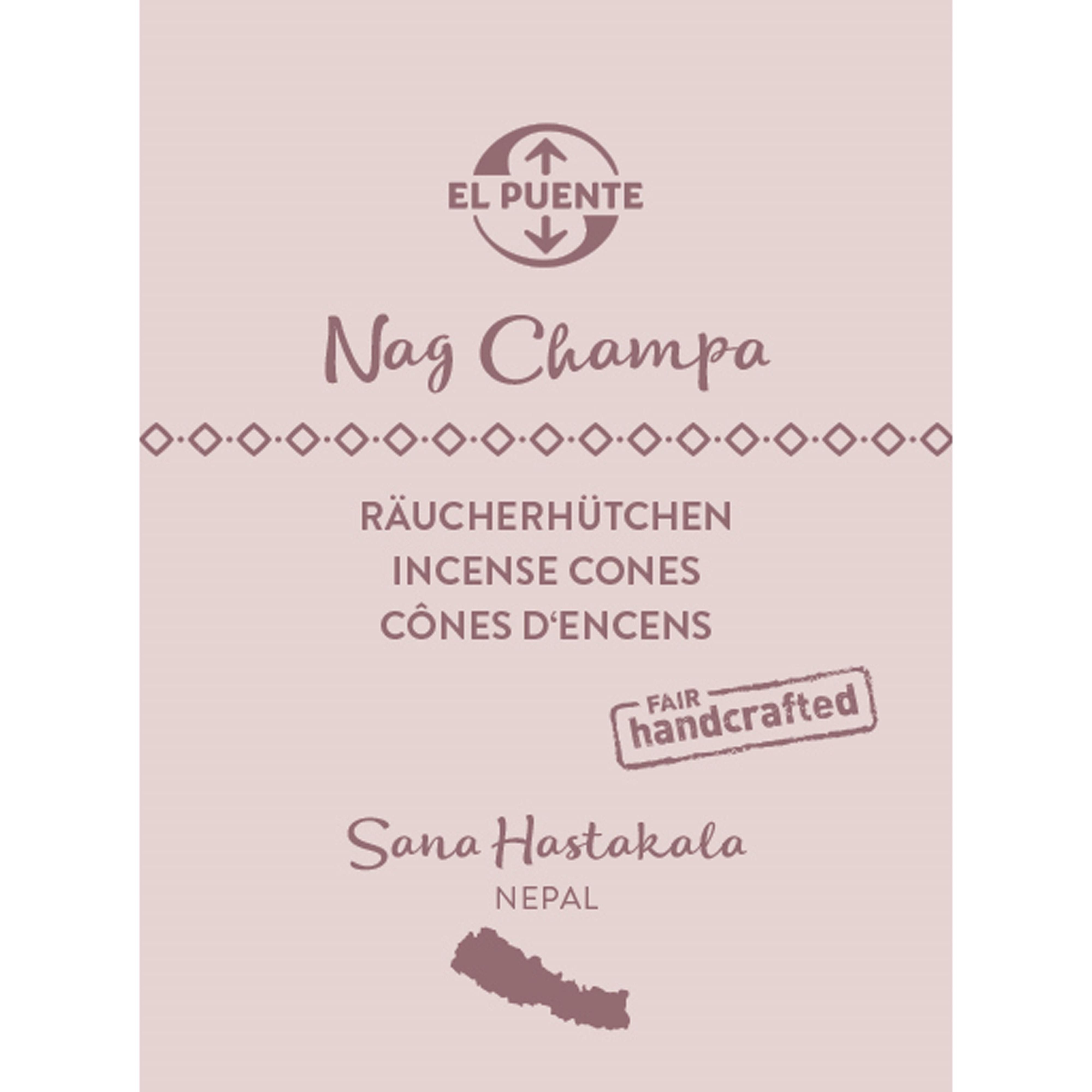 El Puente Räucherkegel Räucherhütchen "Nag Champa", Handmade (12), Fair Trade