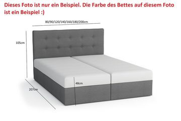 pressiode Polsterbett Doppelbett Boxspringbett Polsterbett Bettkasten mit Matratze DUO1