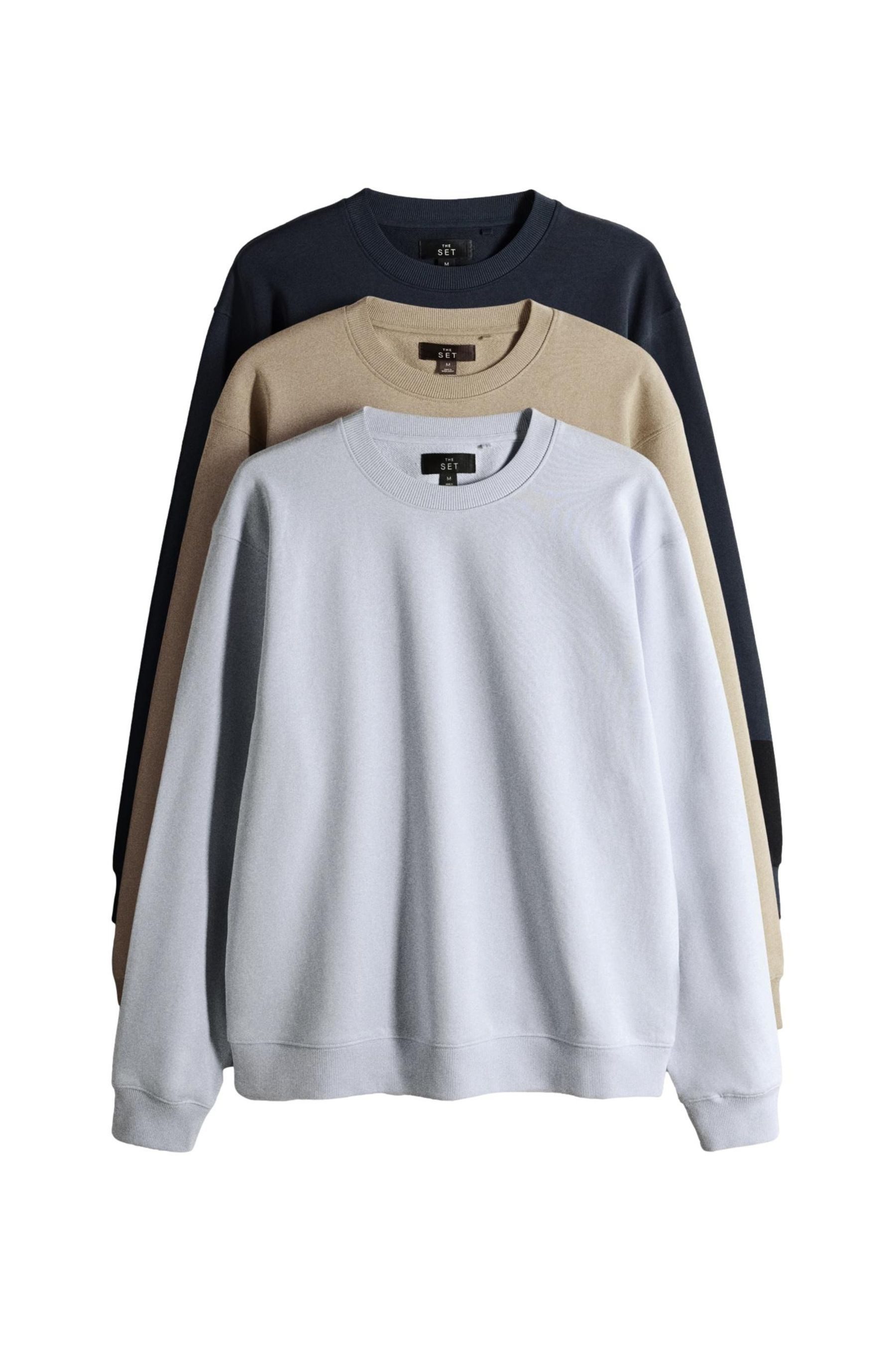 Sweater The Set Sweatshirts aus Loopback-Jersey, 3er-Pack
