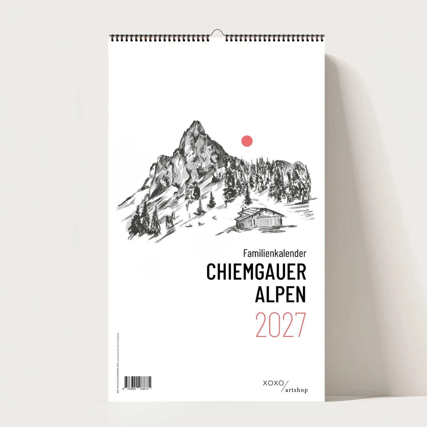 Nova Wandkalender Chiemgauer Alpen, Design Wandkalender 2027, 5 Spalten...