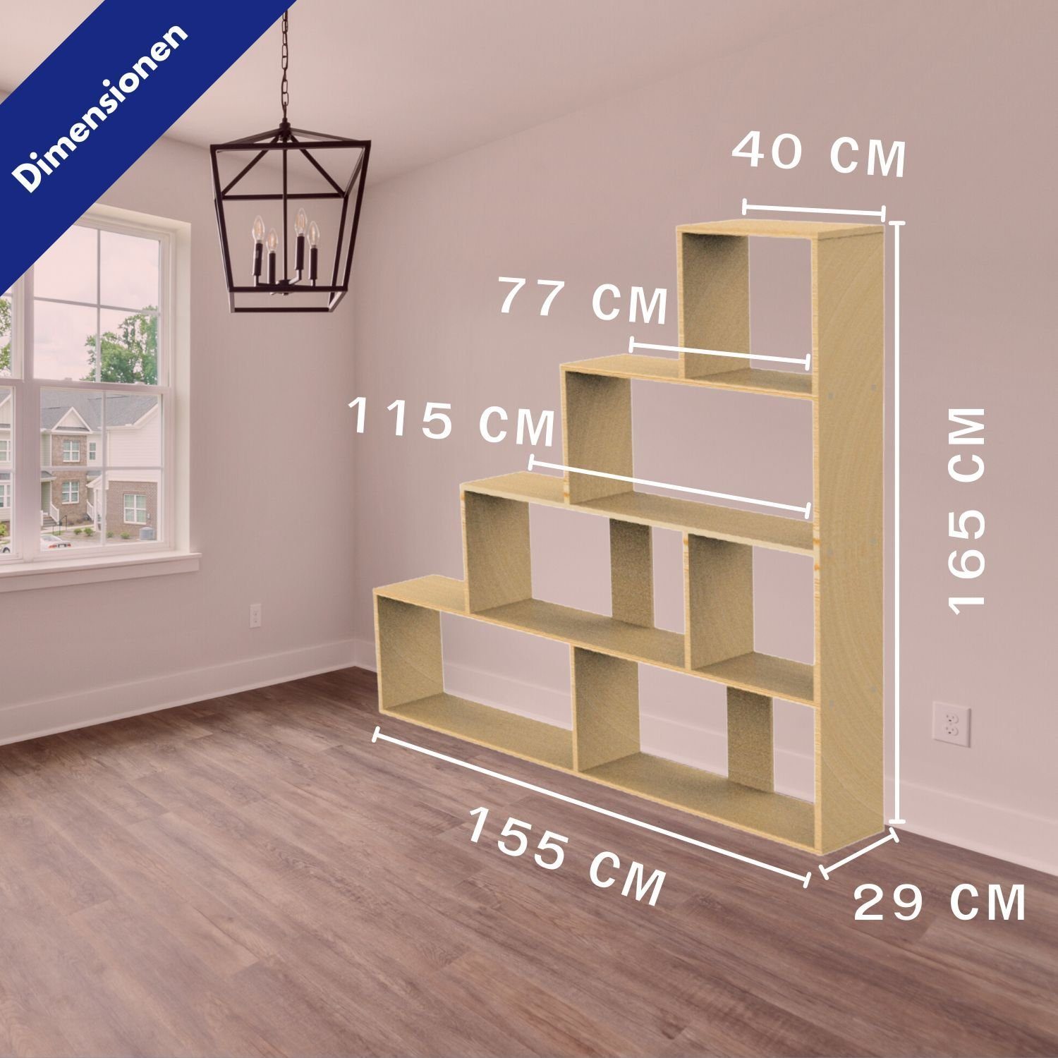 Coemo Standregal SCALA, Natur Treppenregal Scala günstig online kaufen