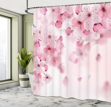 Abakuhaus Duschvorhang Moderner Digitaldruck mit 12 Haken auf Stoff Wasser Resistent Breite 175 cm, Höhe 180 cm, japanisch Eastern Sakura Blumen