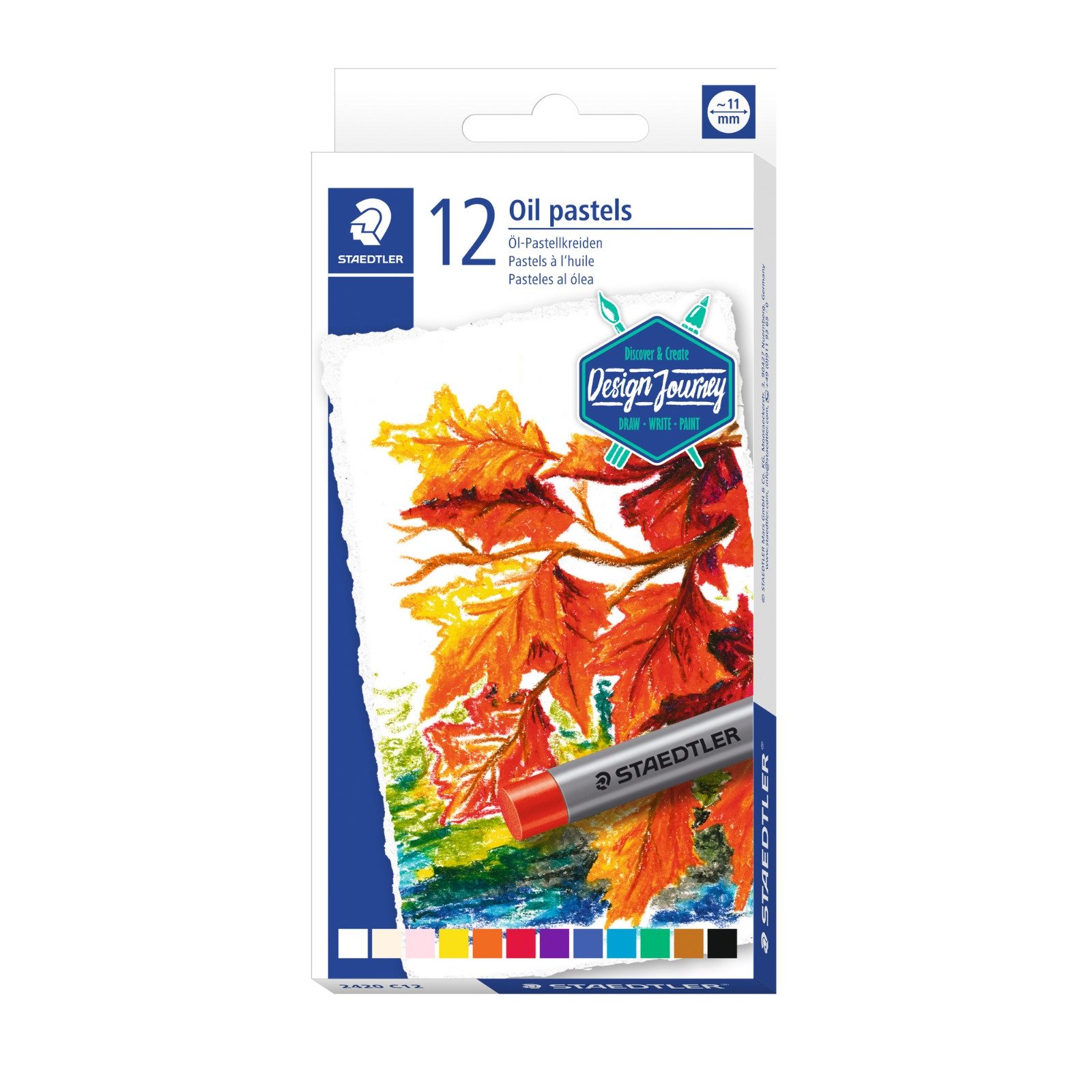 STAEDTLER Kreidemarker STAEDTLER 2420 Öl-Pastellkreide - 11 mm - 12 Farben