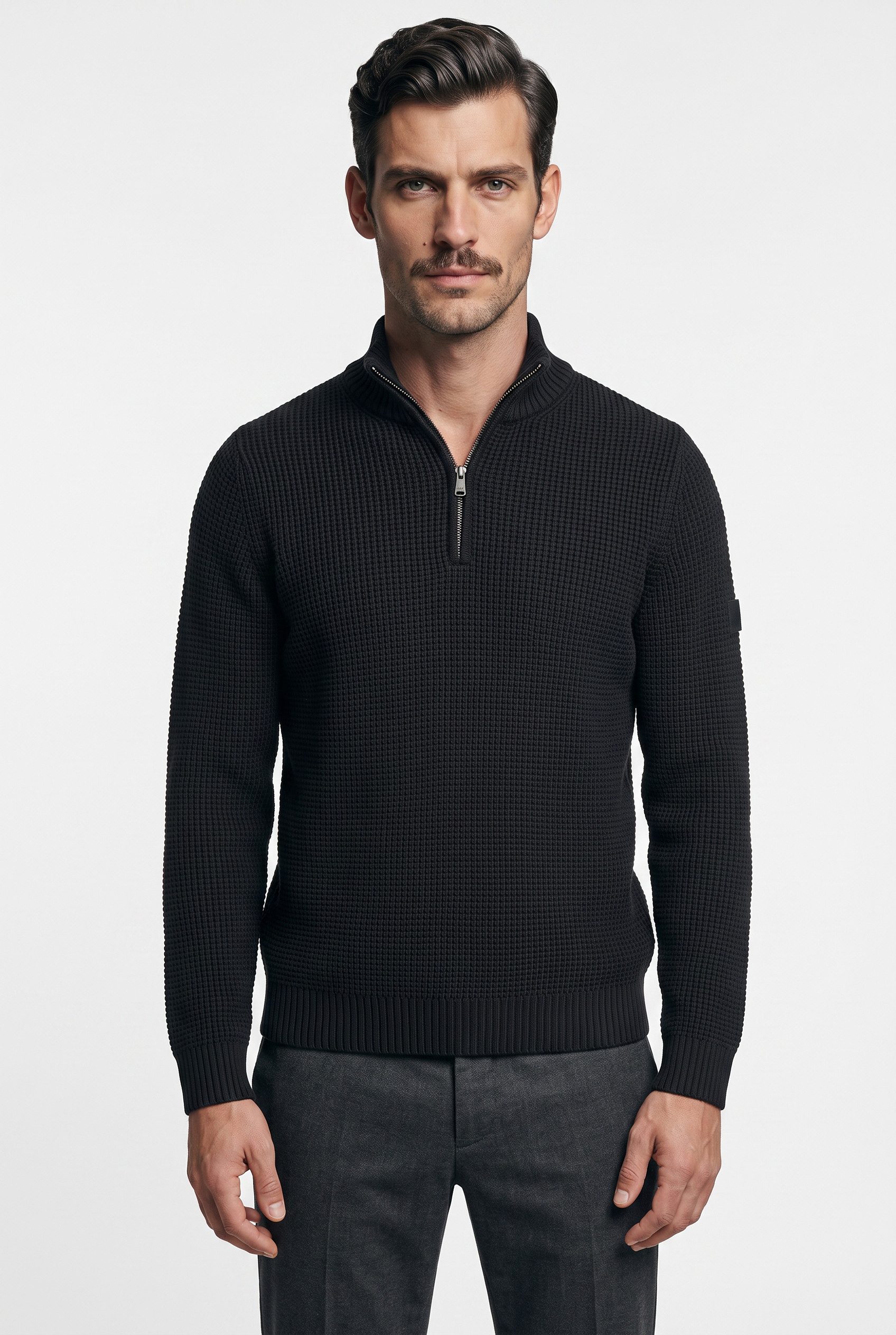 Joop Jeans Strickpullover Henrios mit Reißverschluss