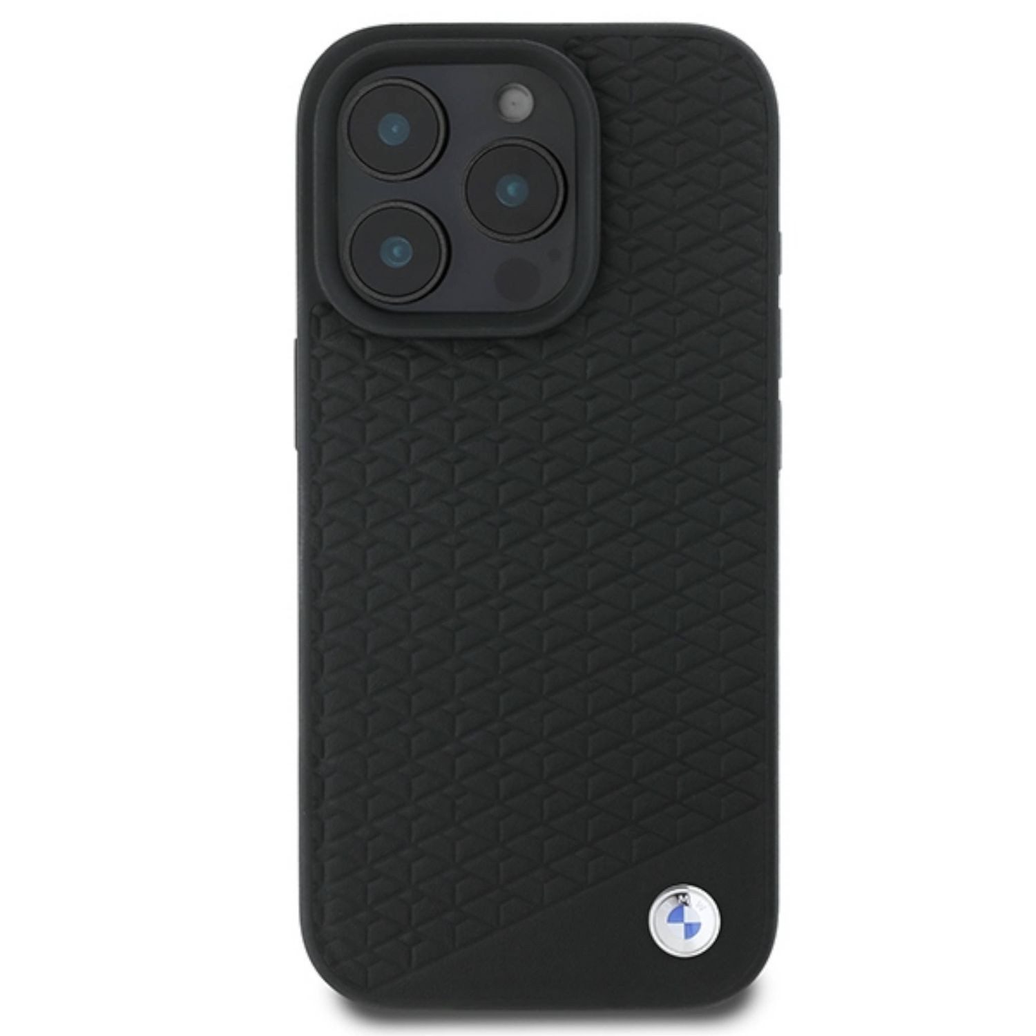 BMW Smartphone-Hülle BMW Apple iPhone 16 Pro Max Sign Leather Diamond Metal Logo MagSafe