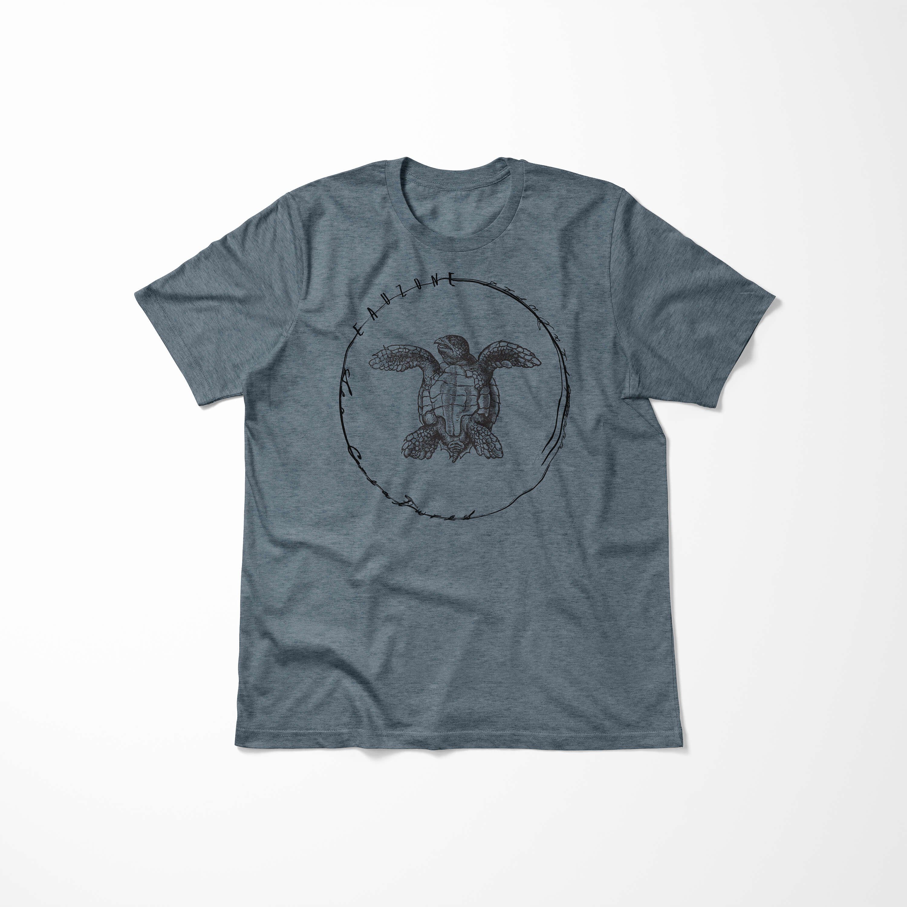 Tiefsee Sea Sea - und T-Shirt Struktur Art Schnitt feine 048 sportlicher T-Shirt Sinus / Creatures, Fische Indigo Serie: