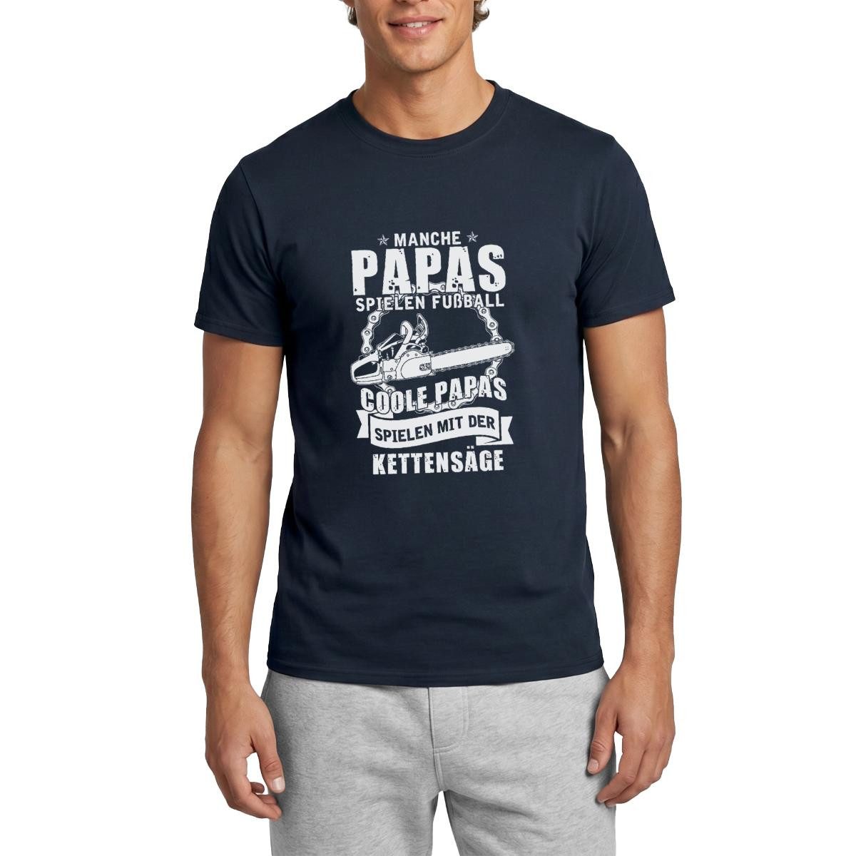 Spreadshirt T-Shirt Coole Papas Spielen Mit Kettensäge Dad Männer T-Shirt (1-tlg)