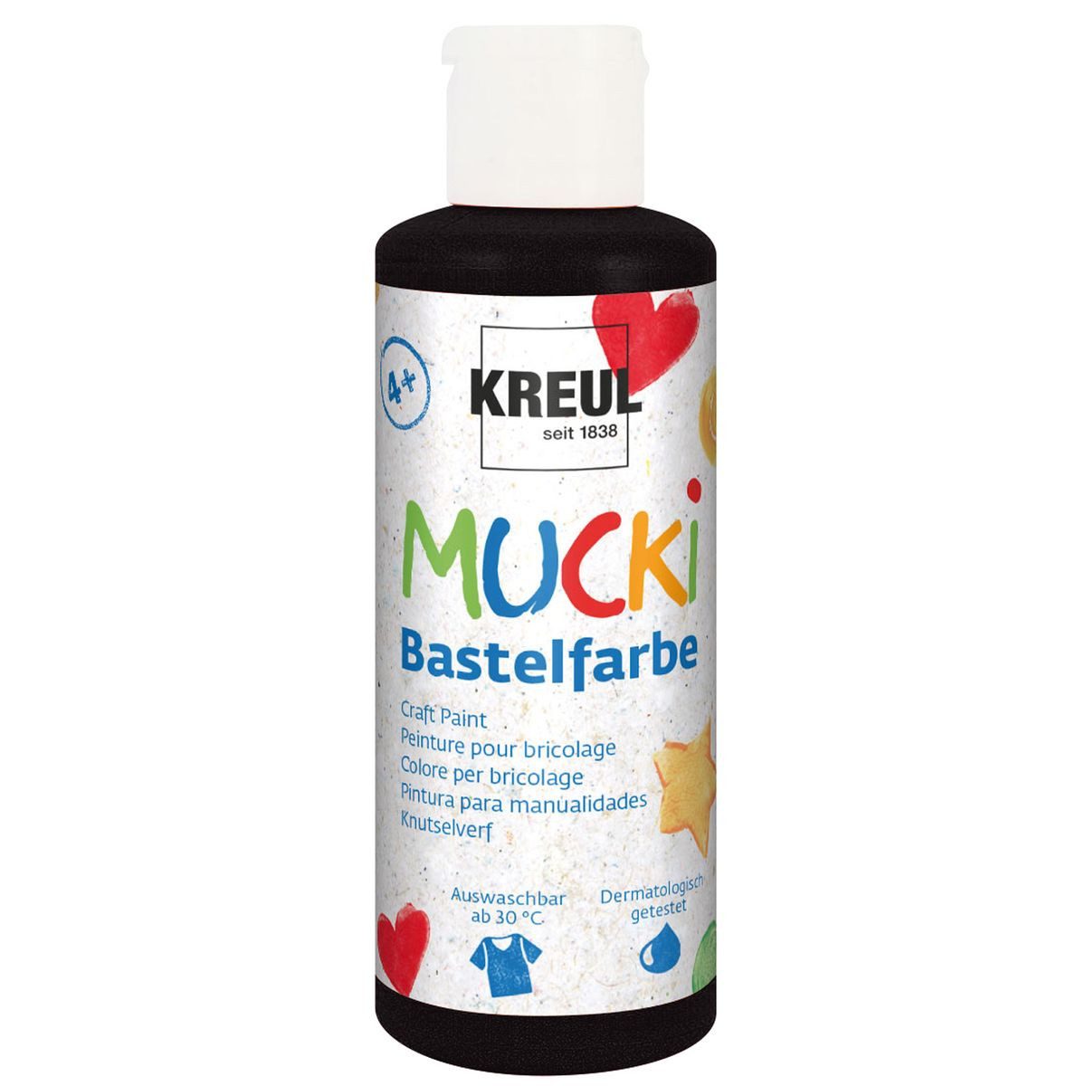 Produktbild von KREUL MUCKI Kinderkleber 80 Ml Flasche – Vielseitig Für Papier, Holz, Kunststoff
