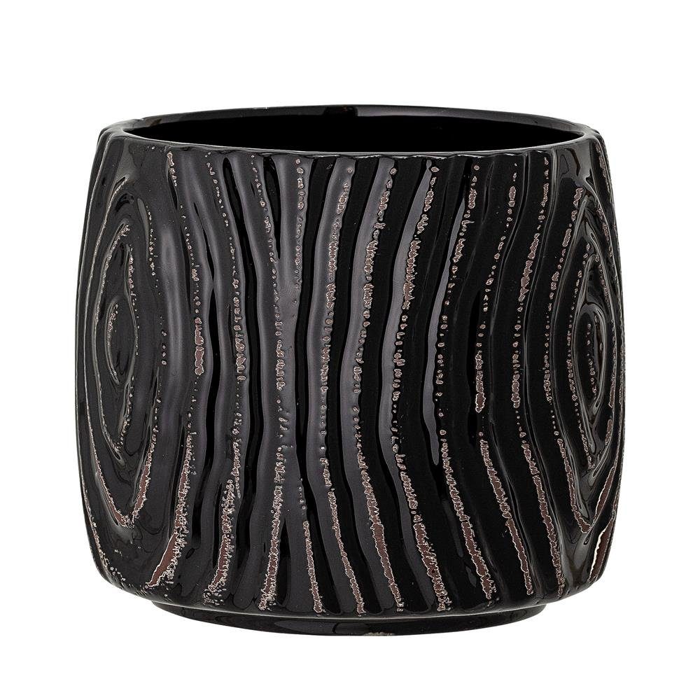 Bloomingville Blumentopf Hena, Schwarz gerillt 13,5cm günstig online kaufen
