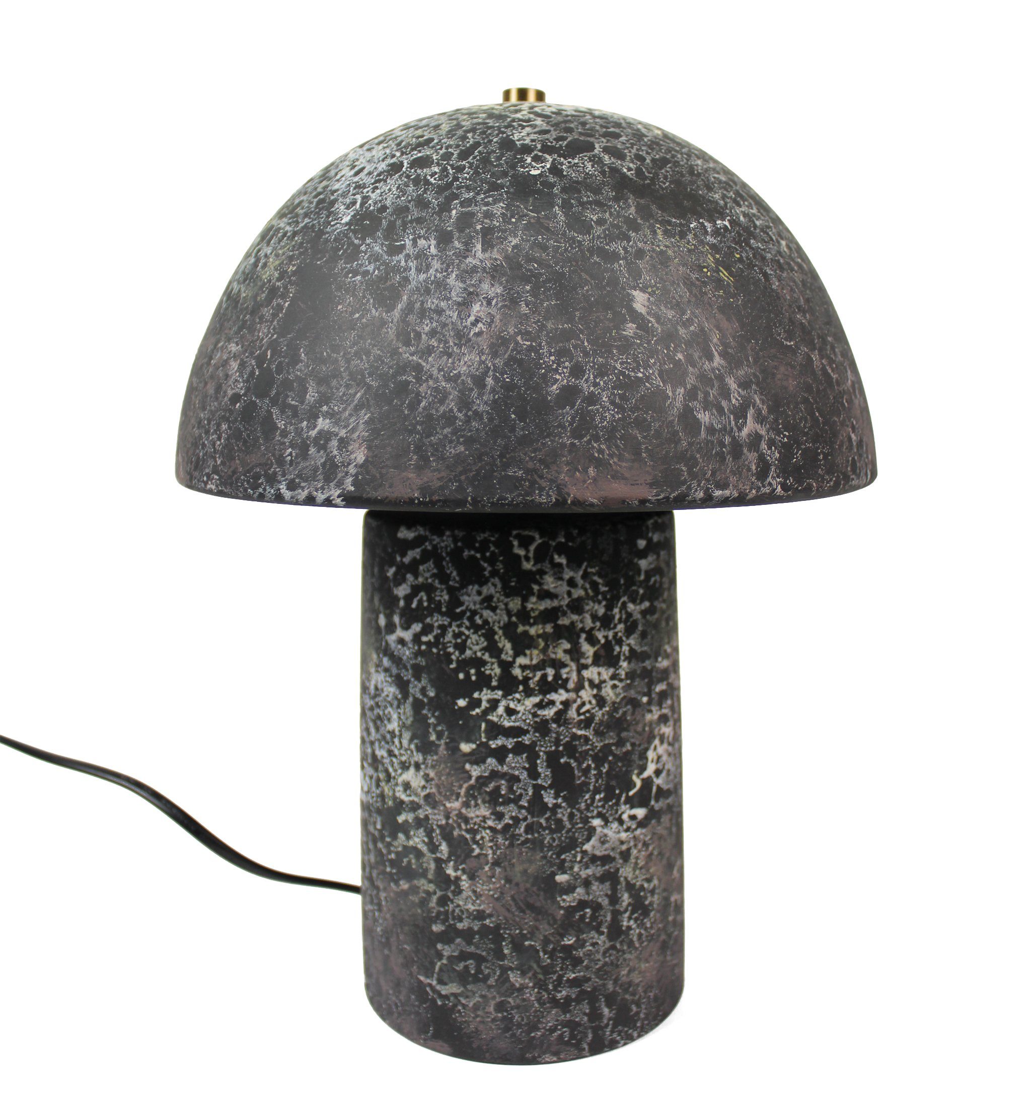 Arnusa Tischleuchte Nachttischlampe Pilz Keramik Steinoptik günstig online kaufen