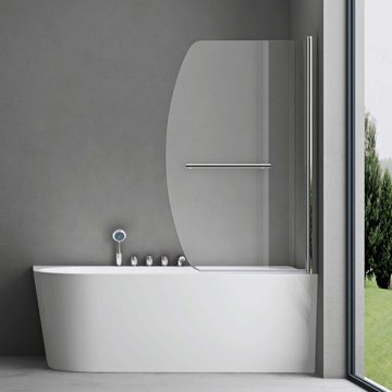 doporro Badewannenaufsatz Duschwand Badewanne Cor112 6mm ESG-Sicherheitsglas Nano-Beschichtung, Einscheibensicherheitsglas