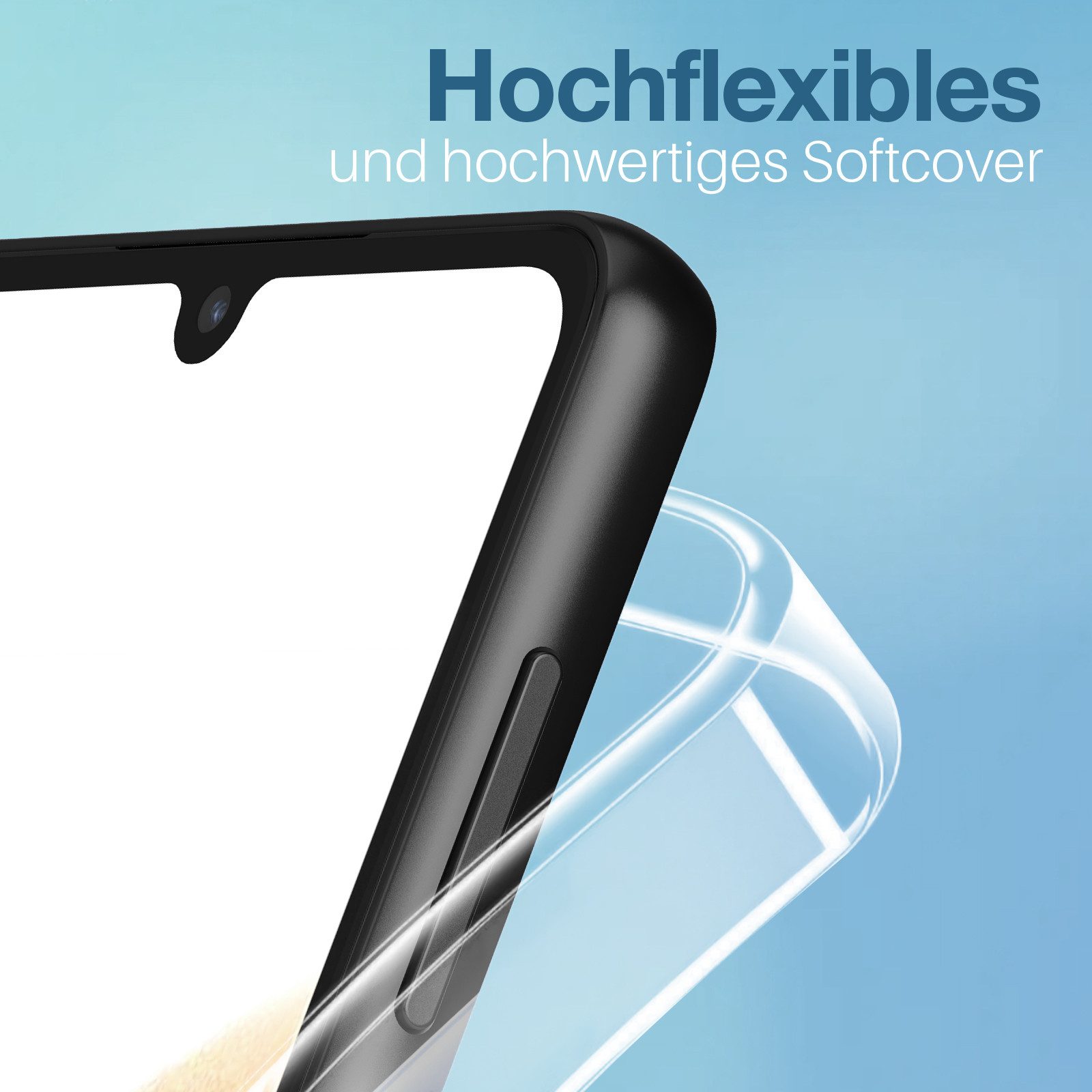 Tec-Expert Handyhülle Handy Hülle Cover für Samsung Galaxy A34 5G 6.6 Zoll, 6.6", Slim Case Bumper Schutzhülle Transparent