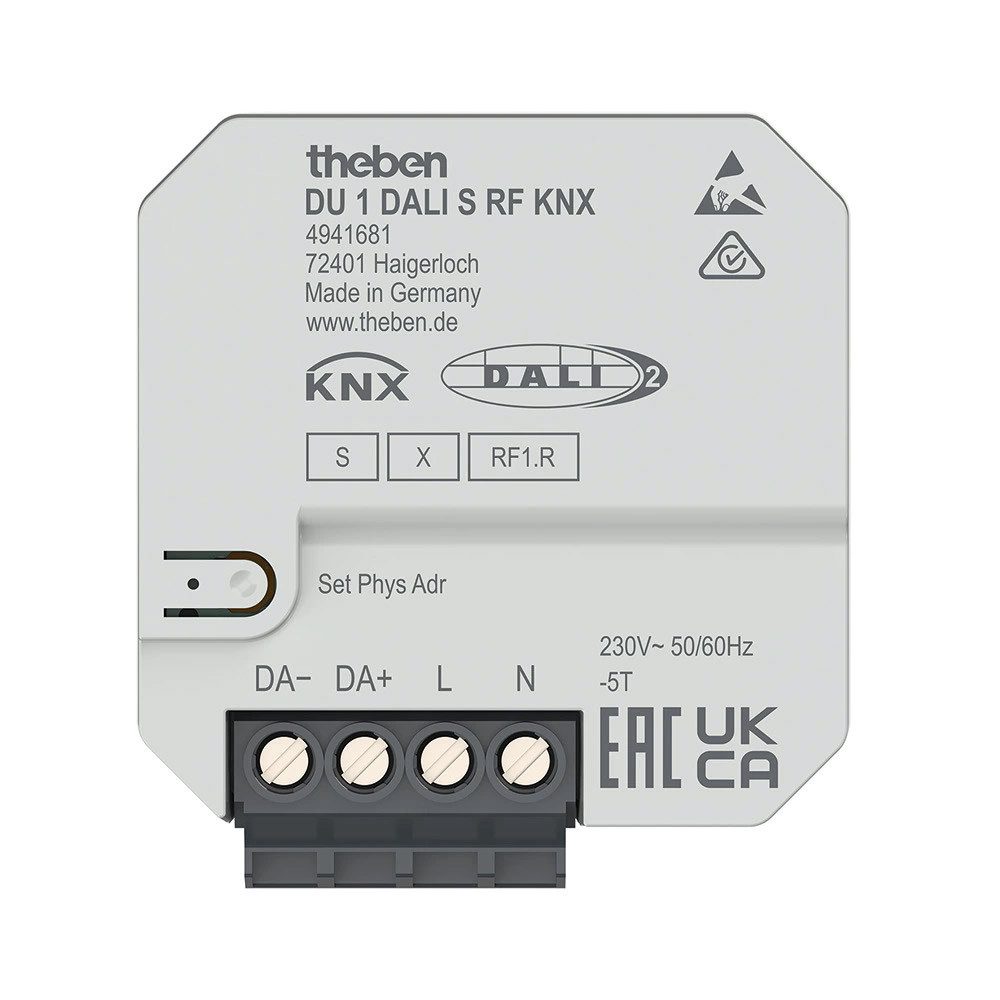 theben DU 1 DALI S RF KNX Smart-Home-Steuerelement, DALI-2 Funk-Aktor, KNX RF, Data Secure, Lichtsteuerung