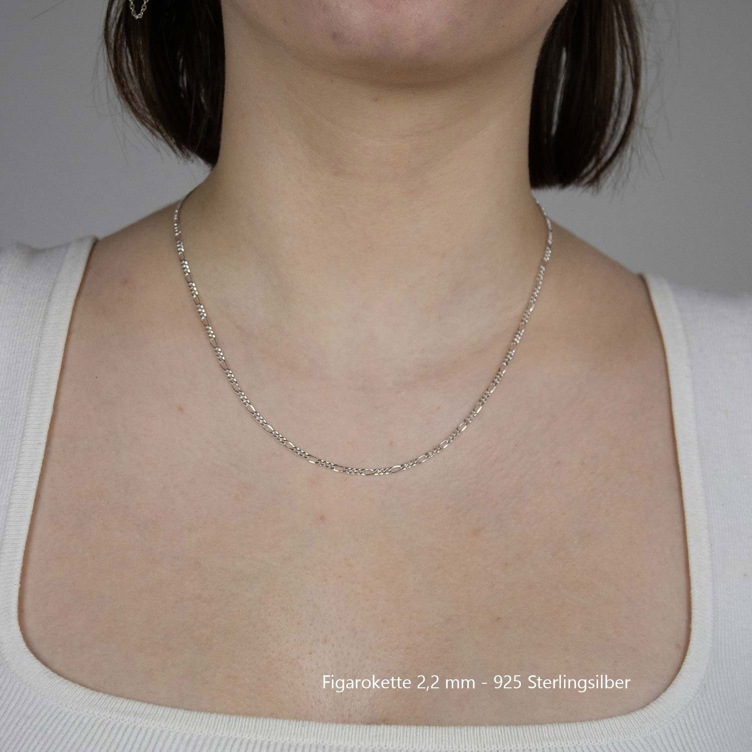HOPLO Silberkette Silberkette Figarokette Länge 55cm günstig online kaufen