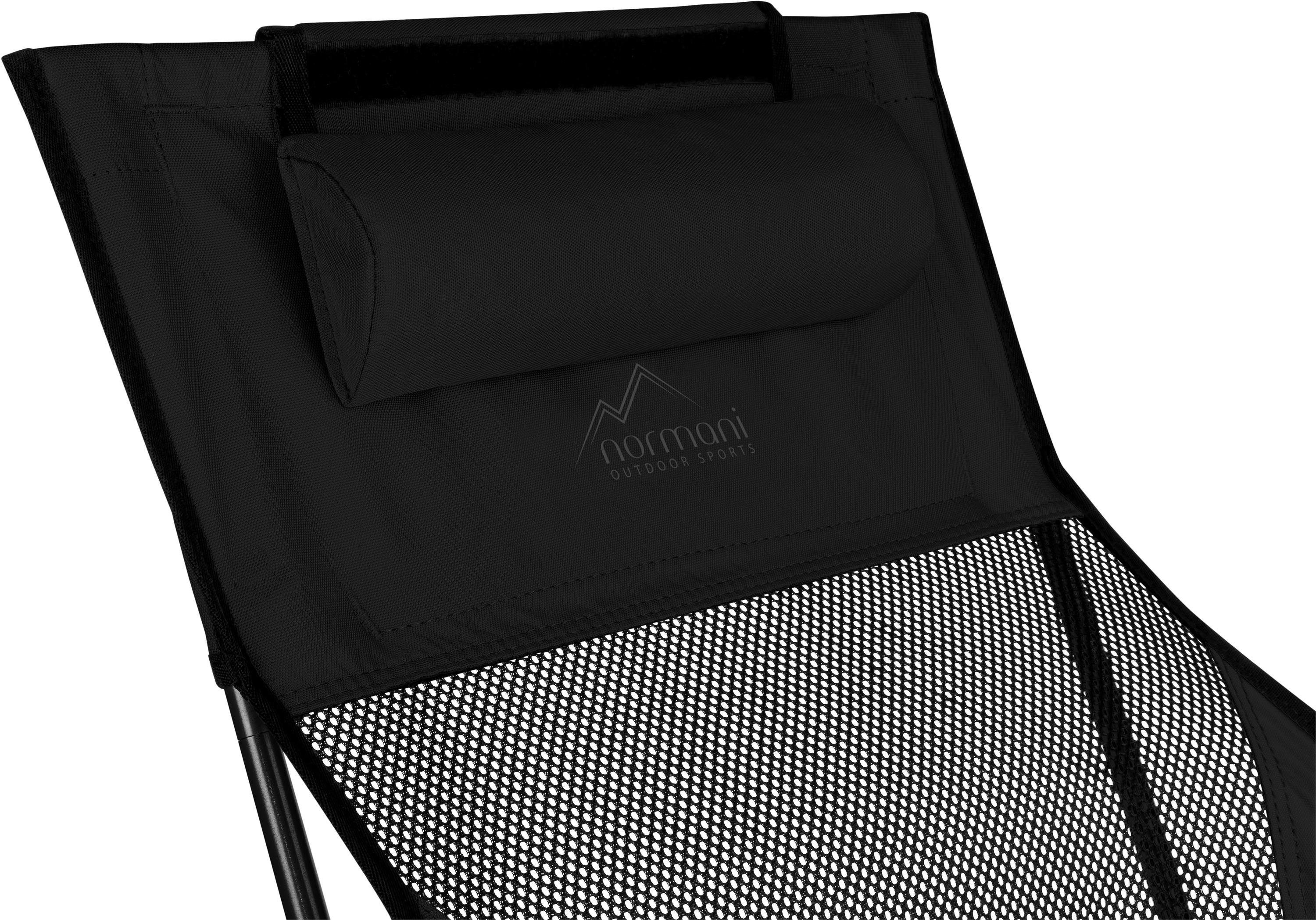 Maximale Belastbarkeit: Schwarz Faltstuhl „Nemaska“, Capingsessel Klappstuhl 150 normani - Campingstuhl Campingstuhl XXL Ultraleichter Outdoorstuhl kg