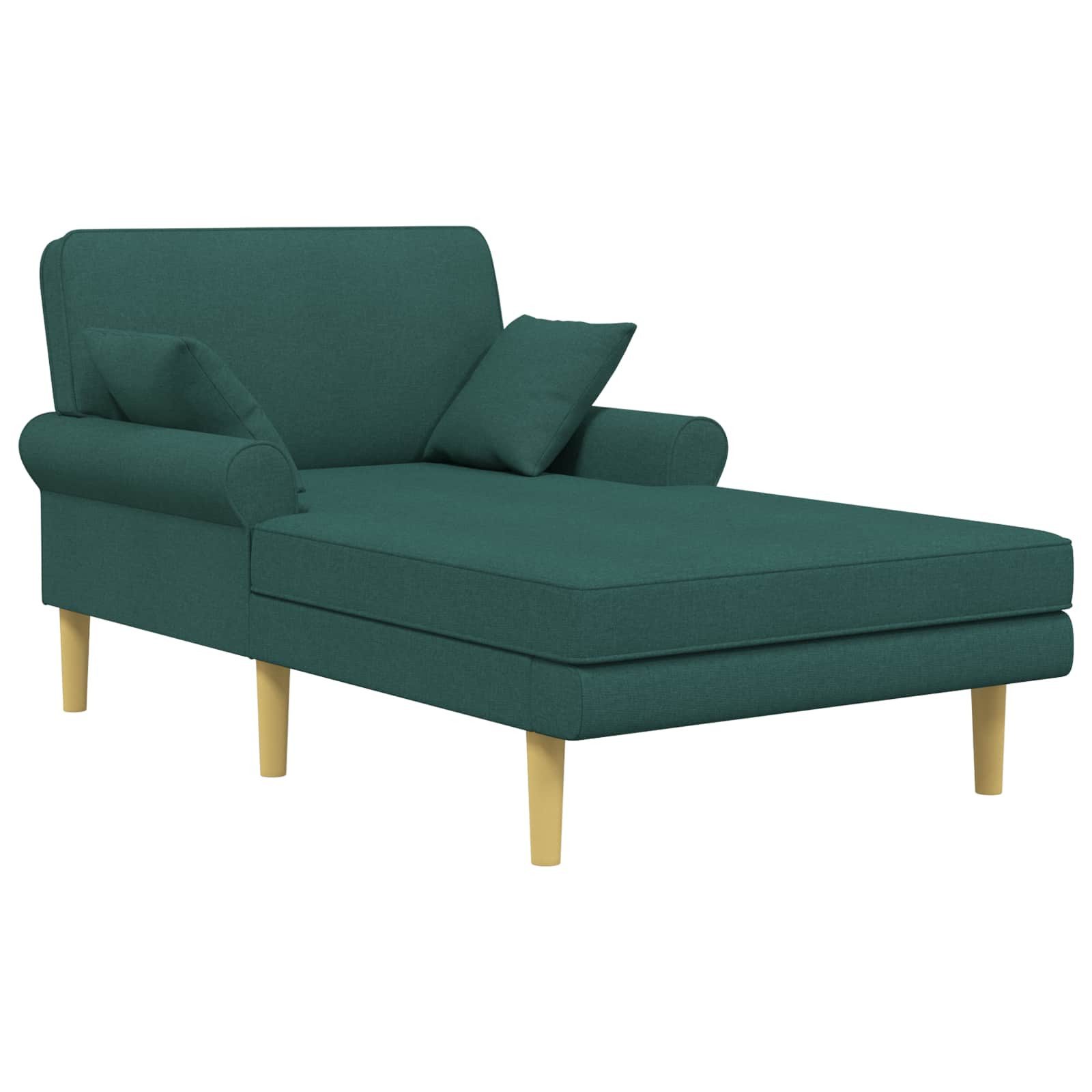 vidaXL Chaiselongue Chaiselongue Dunkelgrün Stoff, 1 Teile