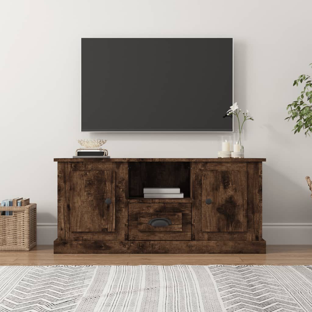 furnicato TV-Schrank Räuchereiche 100x35,5x45 cm Holzwerkstoff