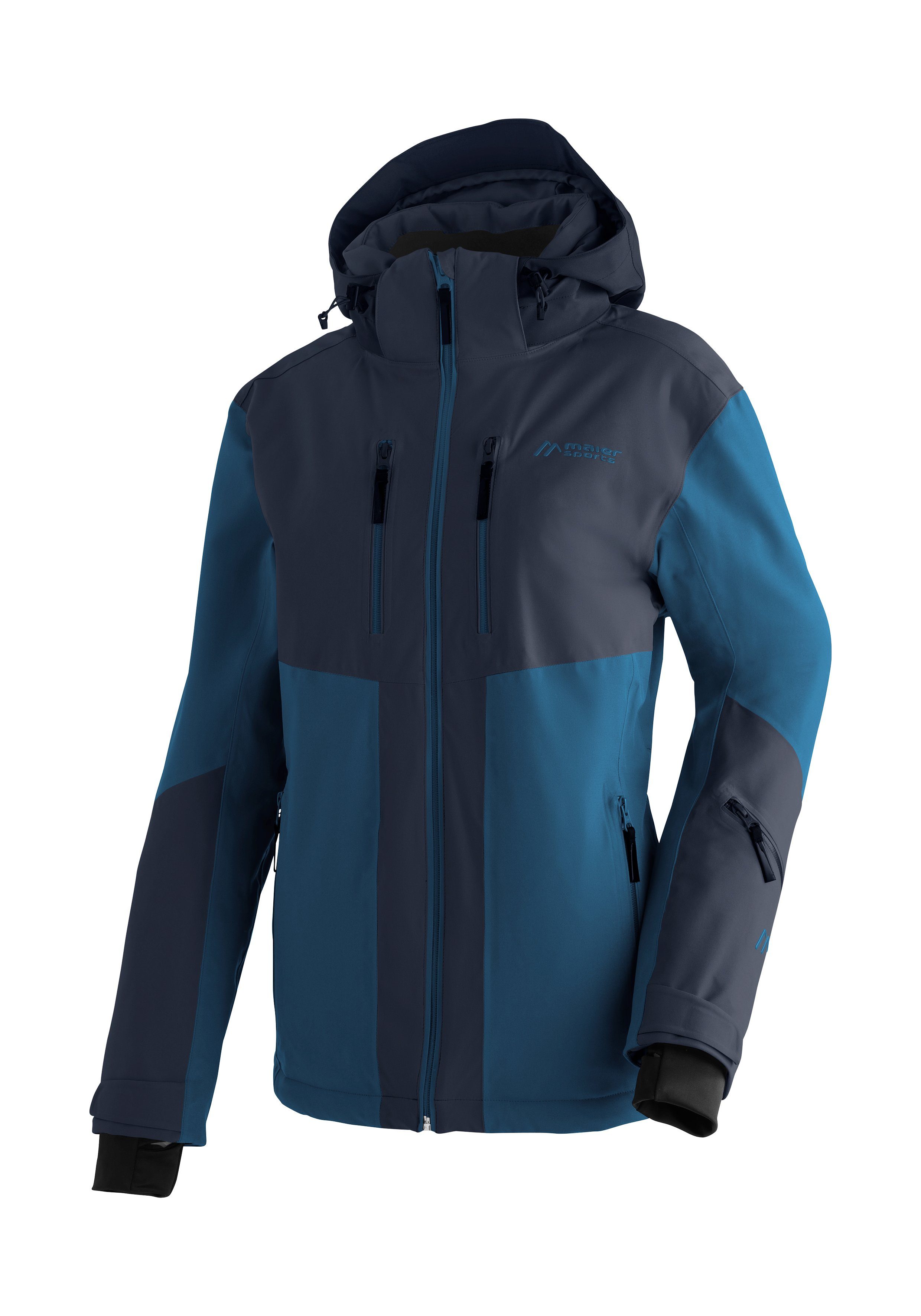 Maier Sports und atmungsaktive Ski-Jacke, wasserdichte Skijacke Winterjacke Damen Pinilla mittelblau winddichte