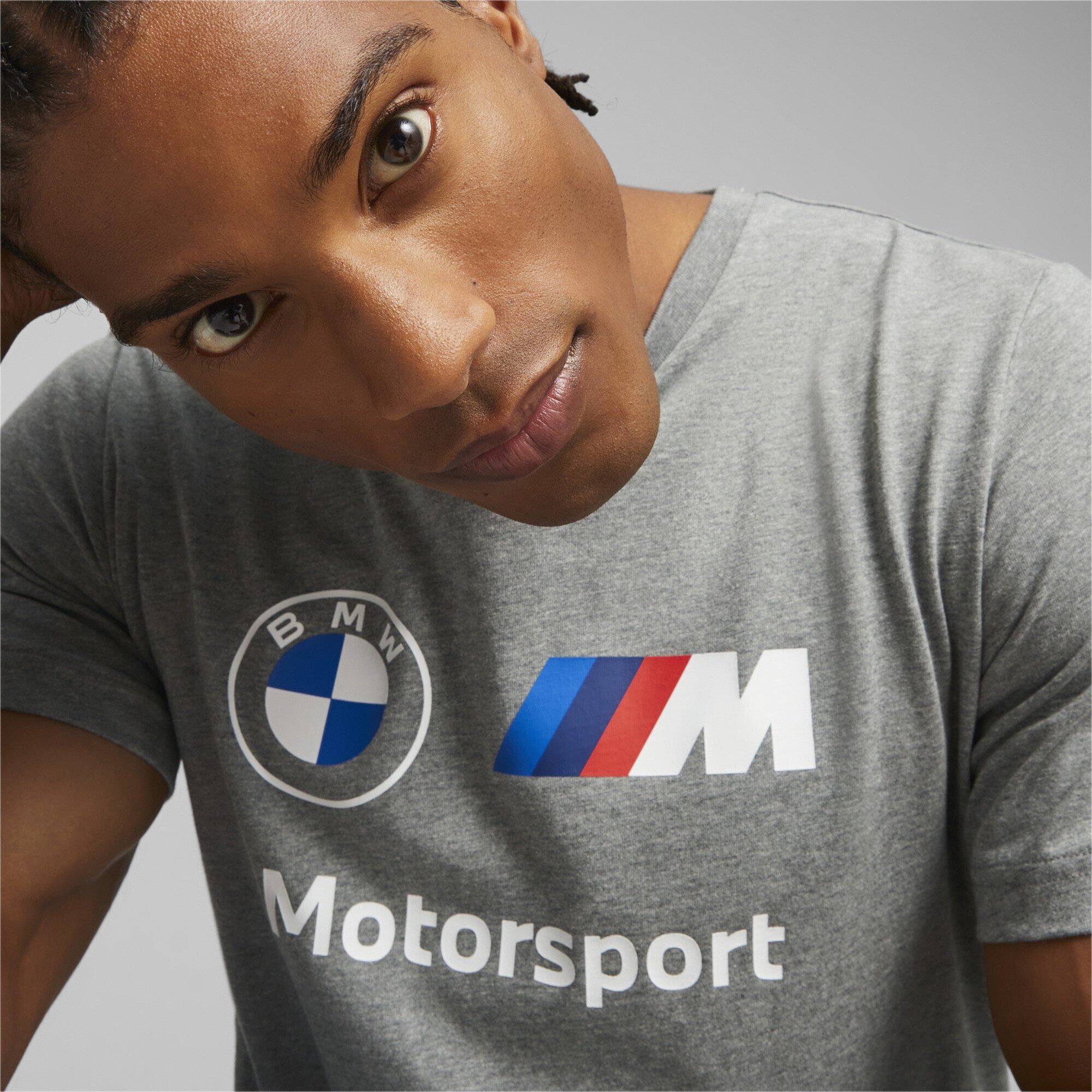 Medium M PUMA Herren ESS Logo-T-Shirt Gray T-Shirt BMW Heather Motorsport