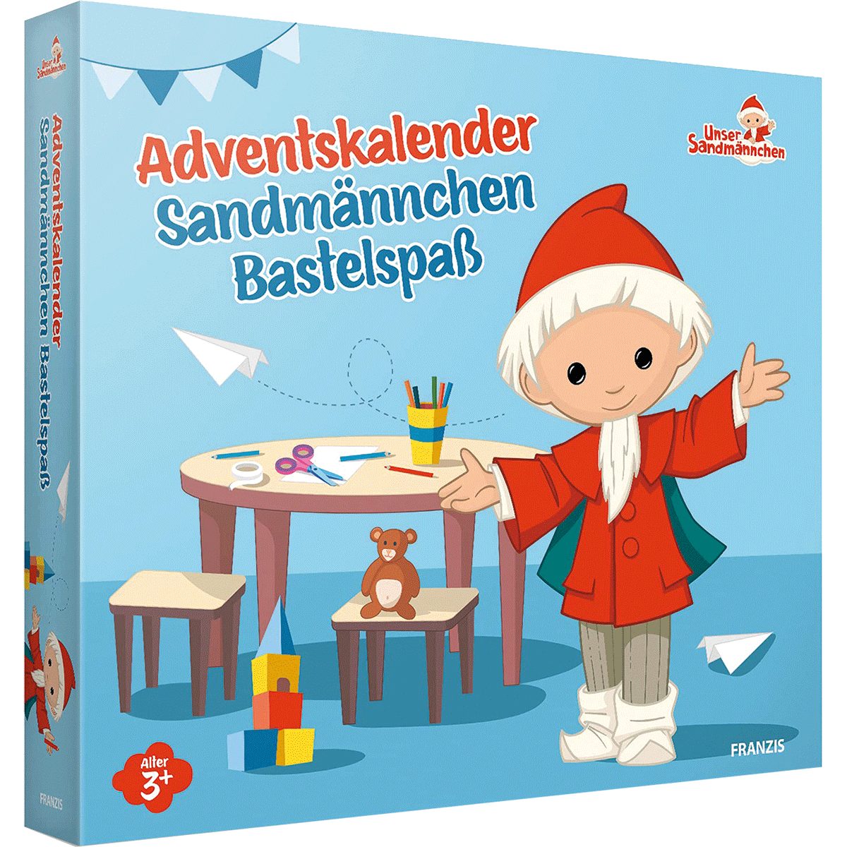 Franzis Adventskalender FRANZIS 67360 - Sandmännchen Adventskalender Bastelspaß, 24 Bastelp