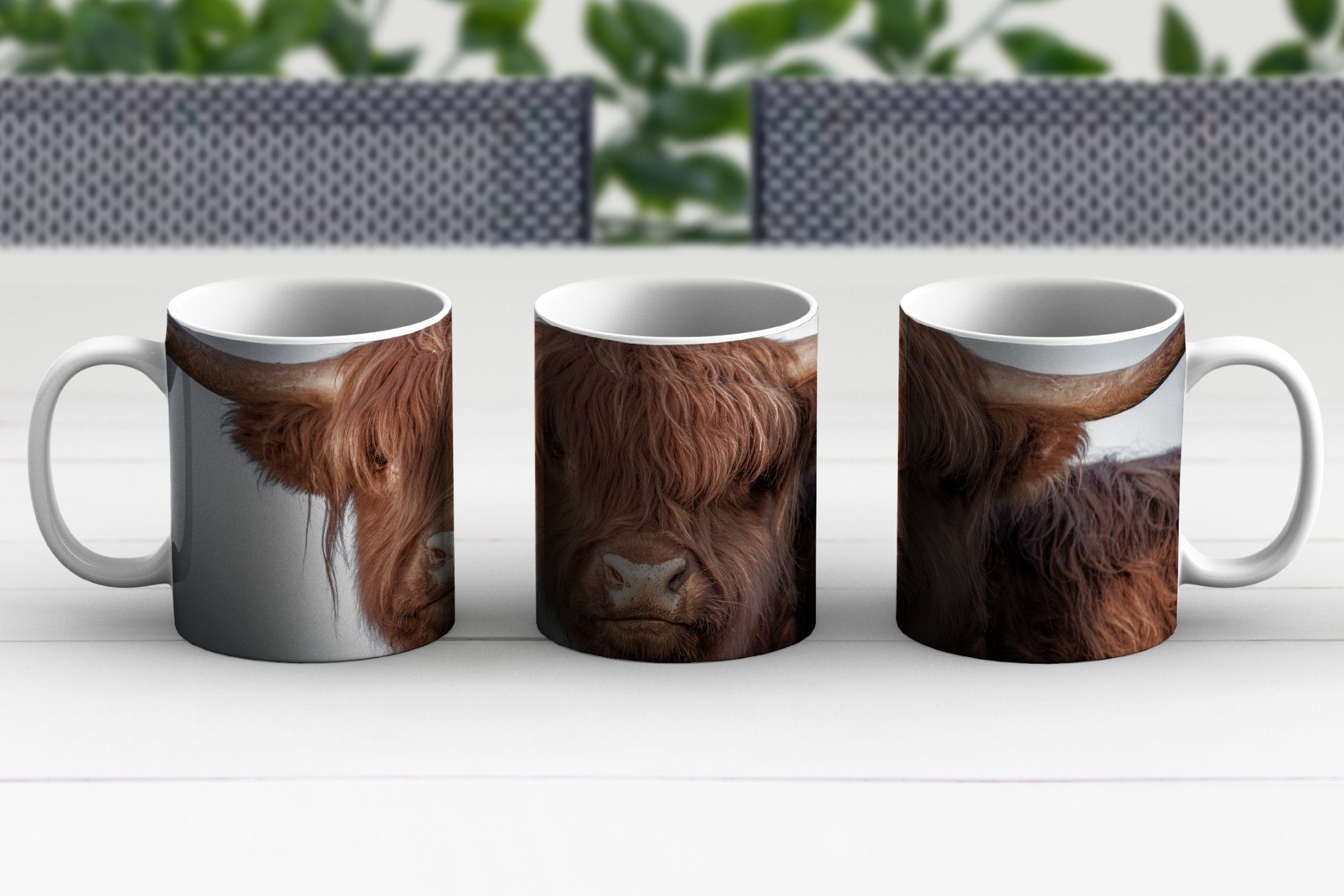 Tasse Schottischer Teetasse, Tiere Highlander - - MuchoWow Geschenk Keramik, Becher, Kaffeetassen, Braun, Teetasse,