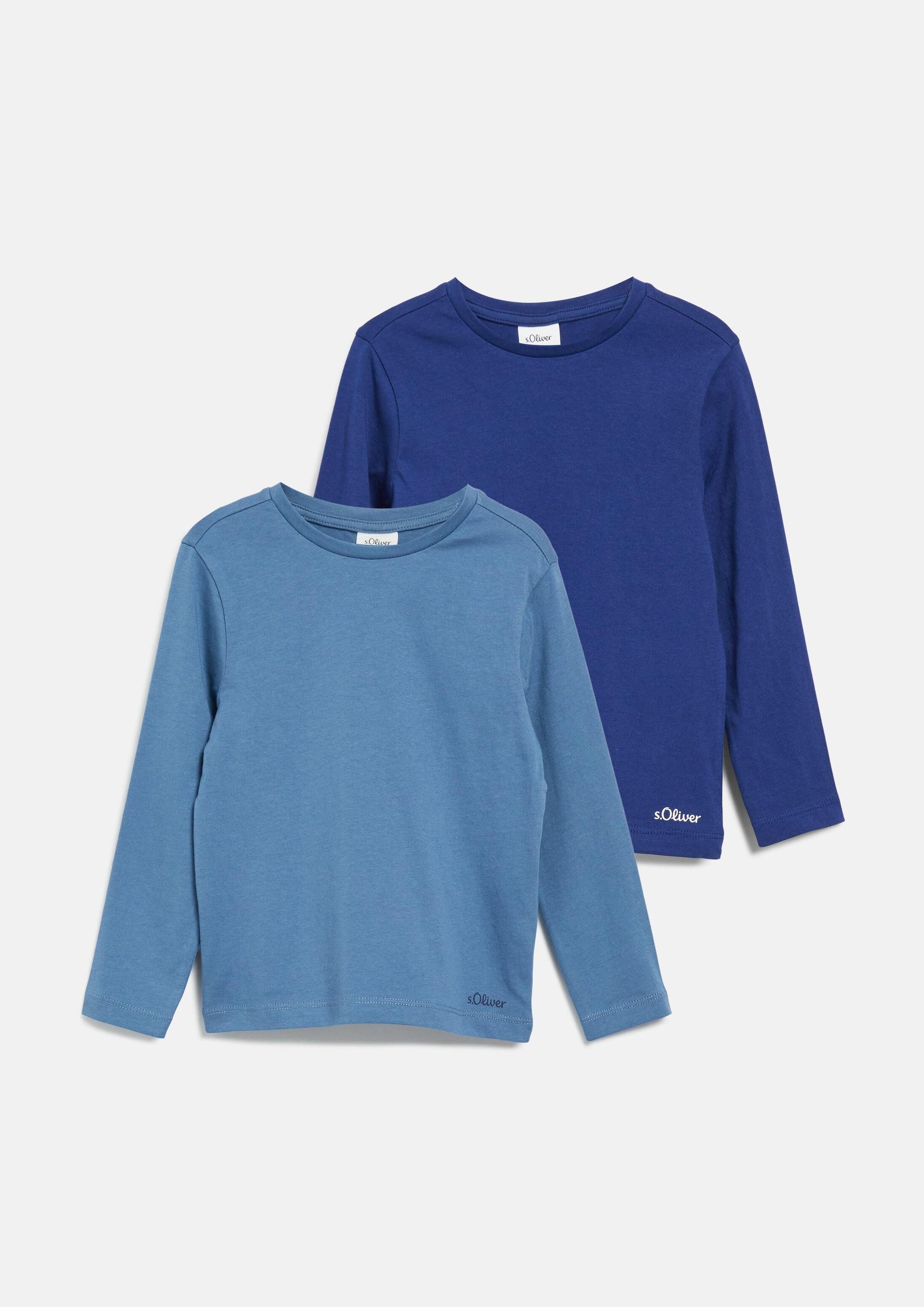 s.Oliver Langarmshirt T-Shirt 2er-Pack unisex Longsleeves aus Baumwolle