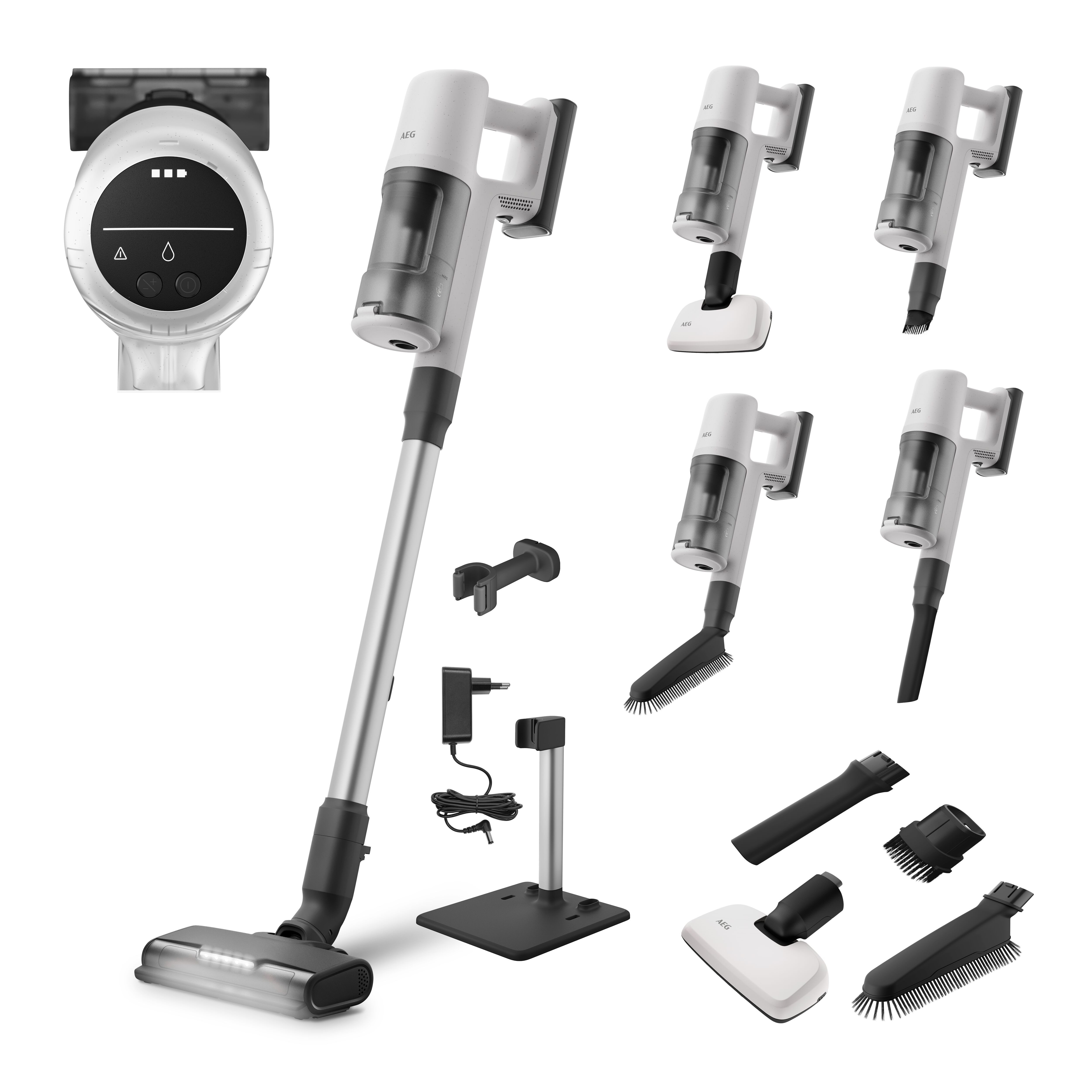 AEG Akku-Hand-und Stielstaubsauger 6000 AKKU-STAUBSAUGER (AP61HB21SH), 255 W, beutellos, sehr leicht 2,5 kg, 53 % Recyclingmaterial, bis zu 50 Min. Laufzeit