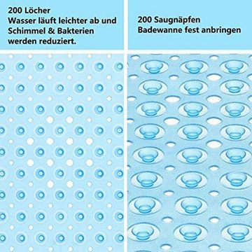 Badematte Badewannenmatte Badematte Badewanne Rutschmatte Antirutschmatte MAJESTICS Solution, rutschfest, antibakteriell, strapazierfähig, PVC, rechteckig, 100cm x 40cm