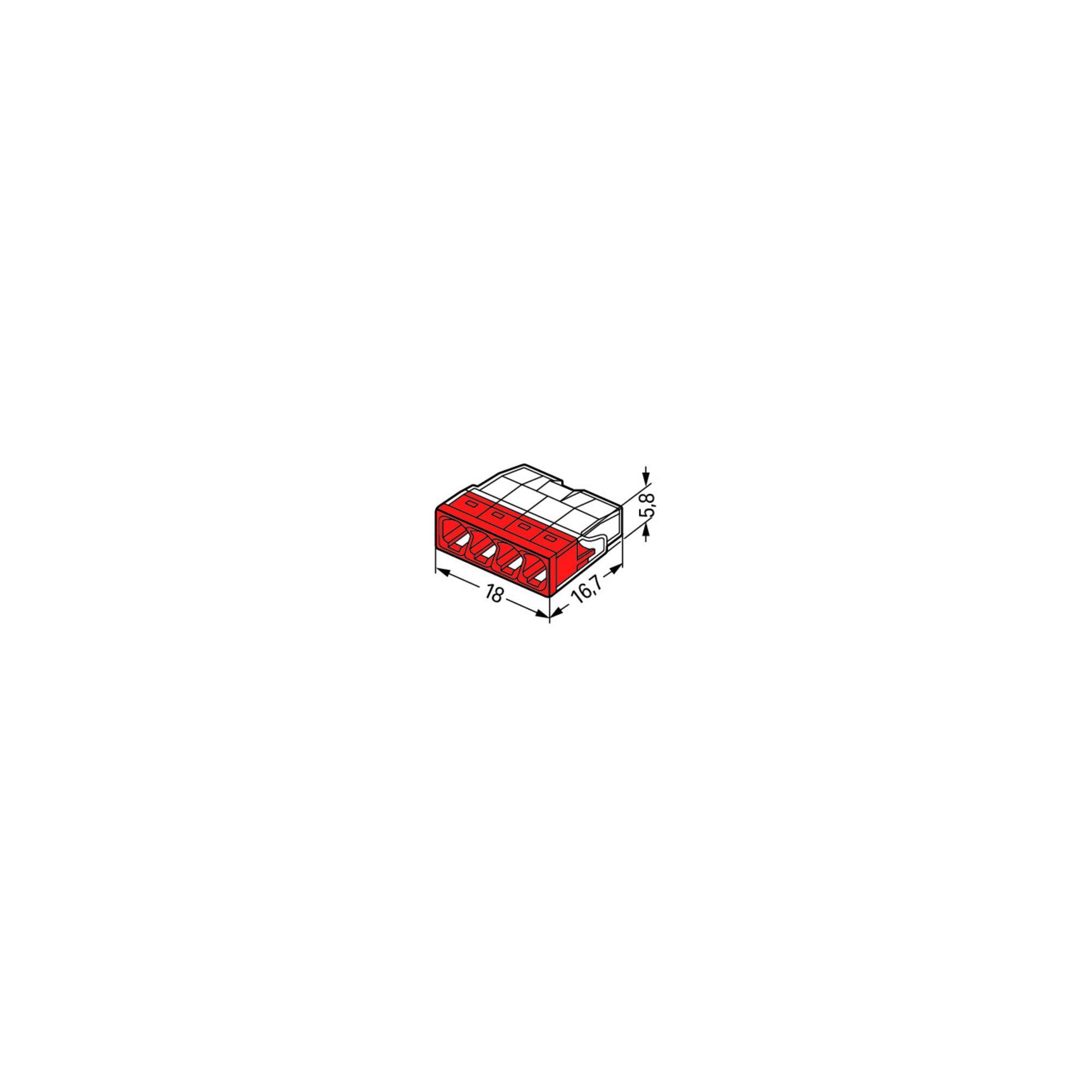 WAGO Koax-Kabelverbinder WAGO GmbH& Co. KG Verbindungsdosenklemme 4x 0.5-2.5 rot 2273-204 100 S